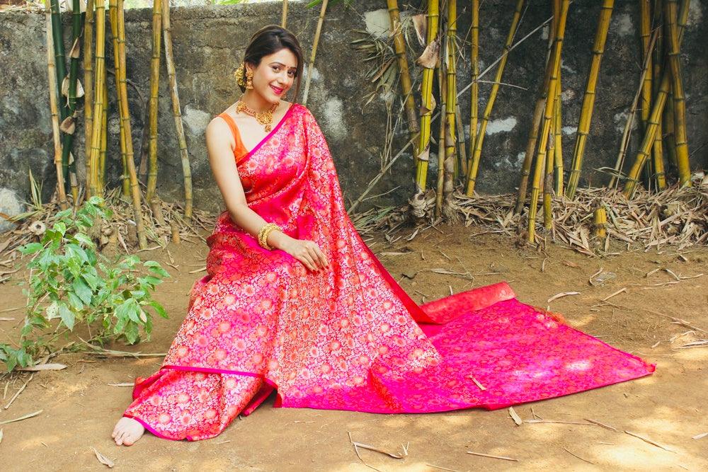 Hiba Nawab, fabriclore, elaichi, jijaji chat par hain, tere sheher main, fabrics, banarasi silk, banarasi fabric, buy banarasi online