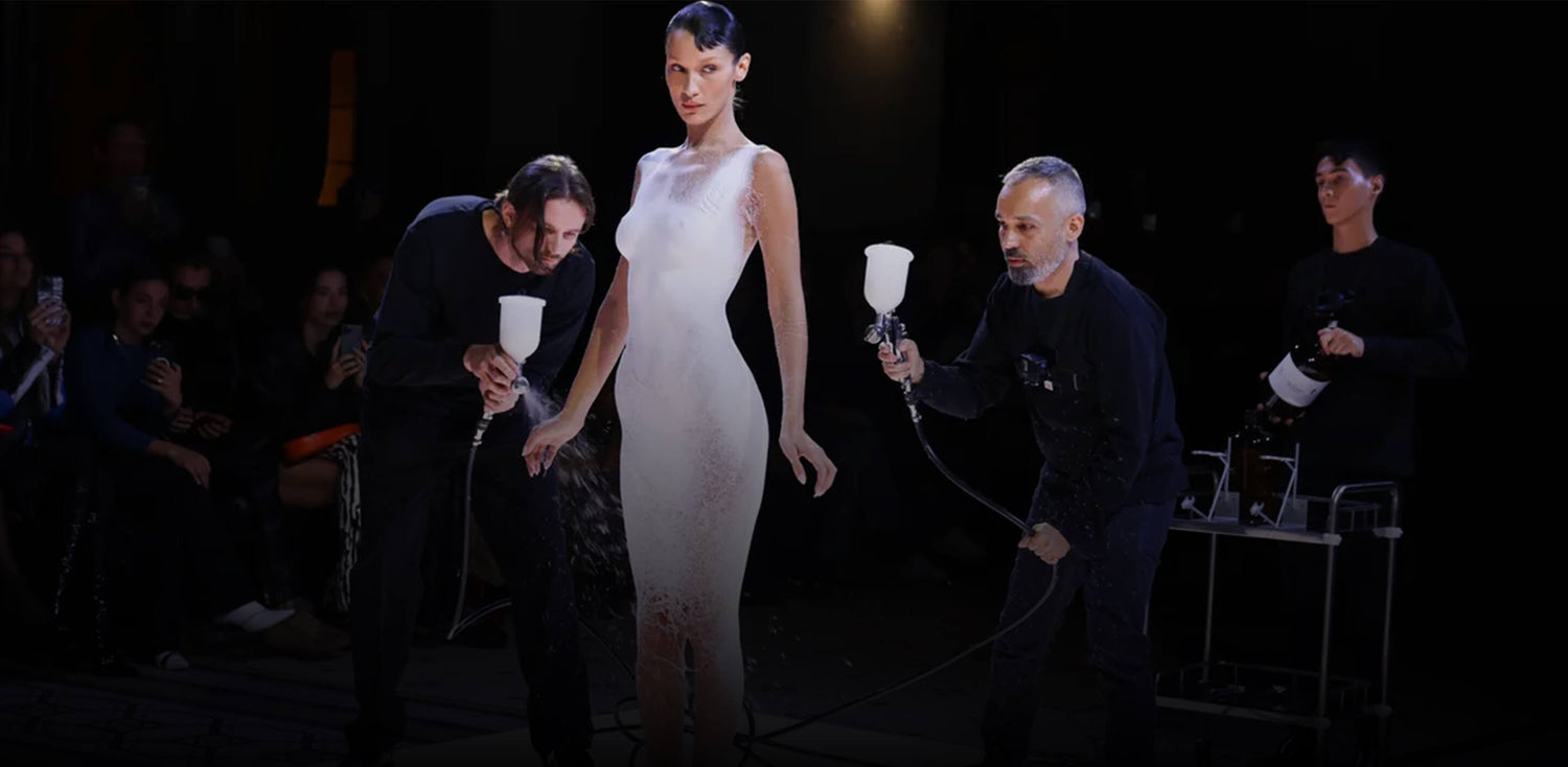 Spray That Turned Into Dress: Bella Hadid