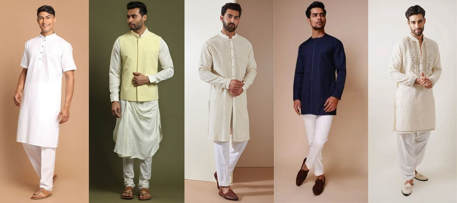 Men's Kurta Based On Sleeve & Neck Design - Fabriclore