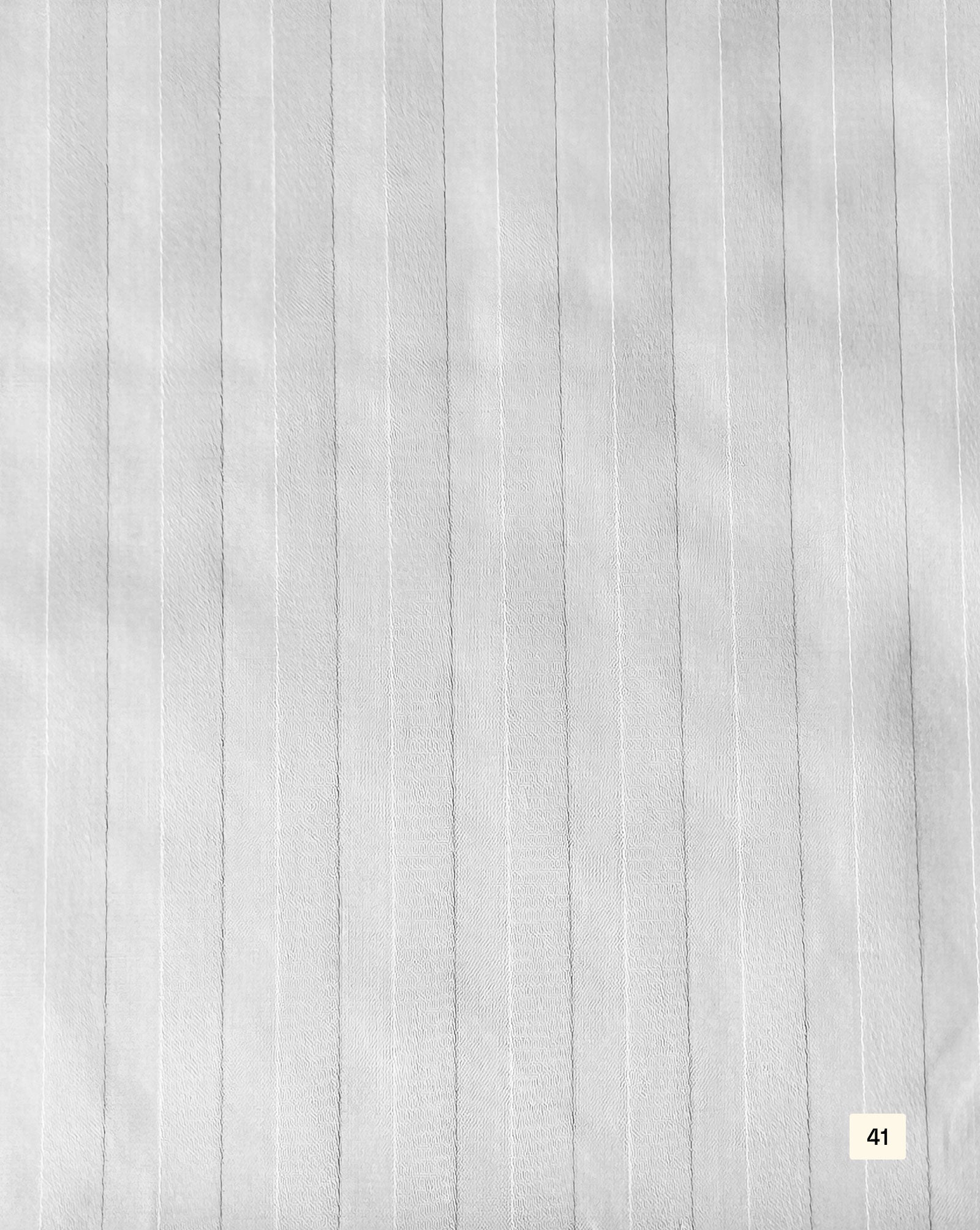 50s*40s Cotton Warp Stripe Dobby White Fabric 58"