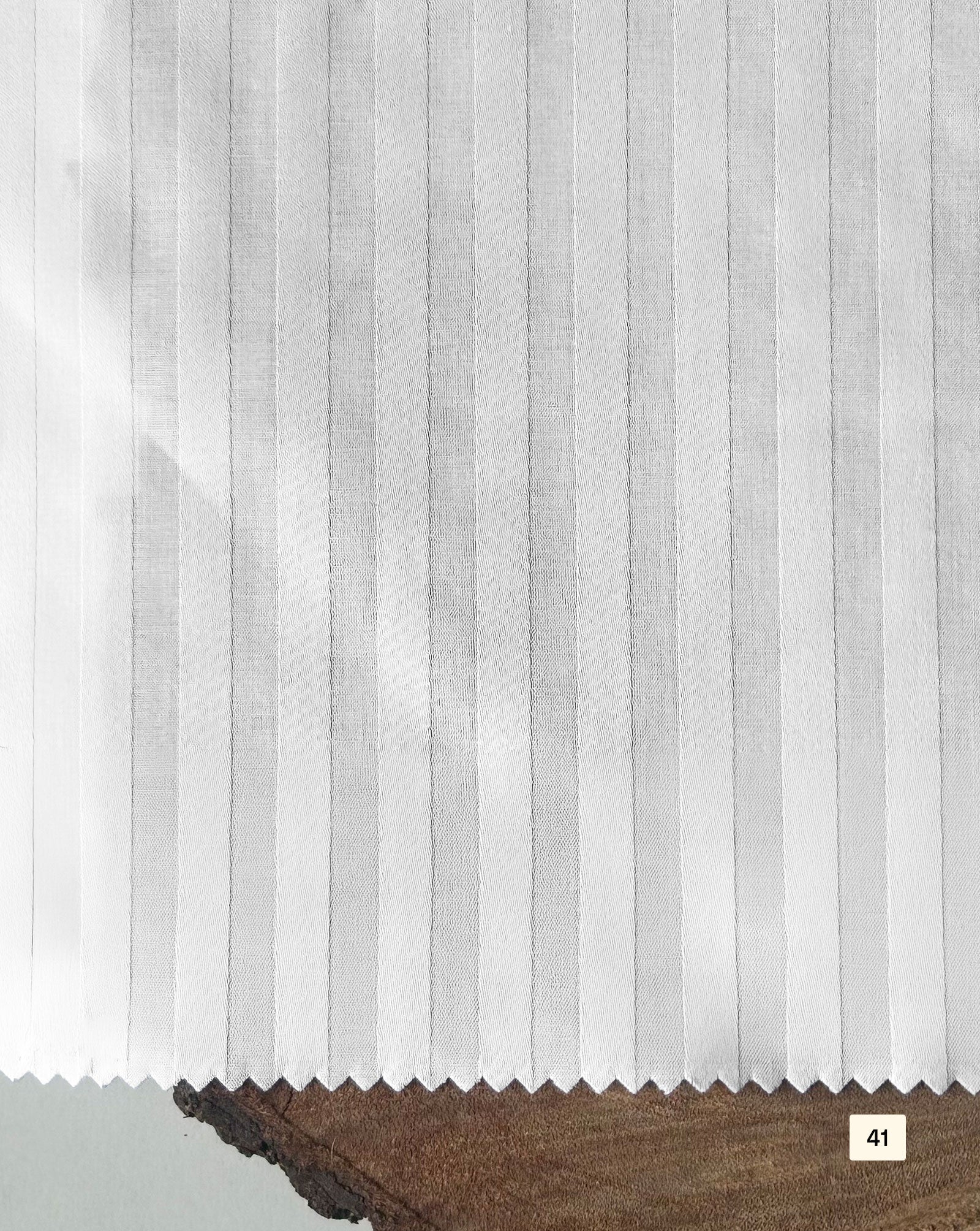 50s*40s Cotton Warp Stripe Dobby White Fabric 58"