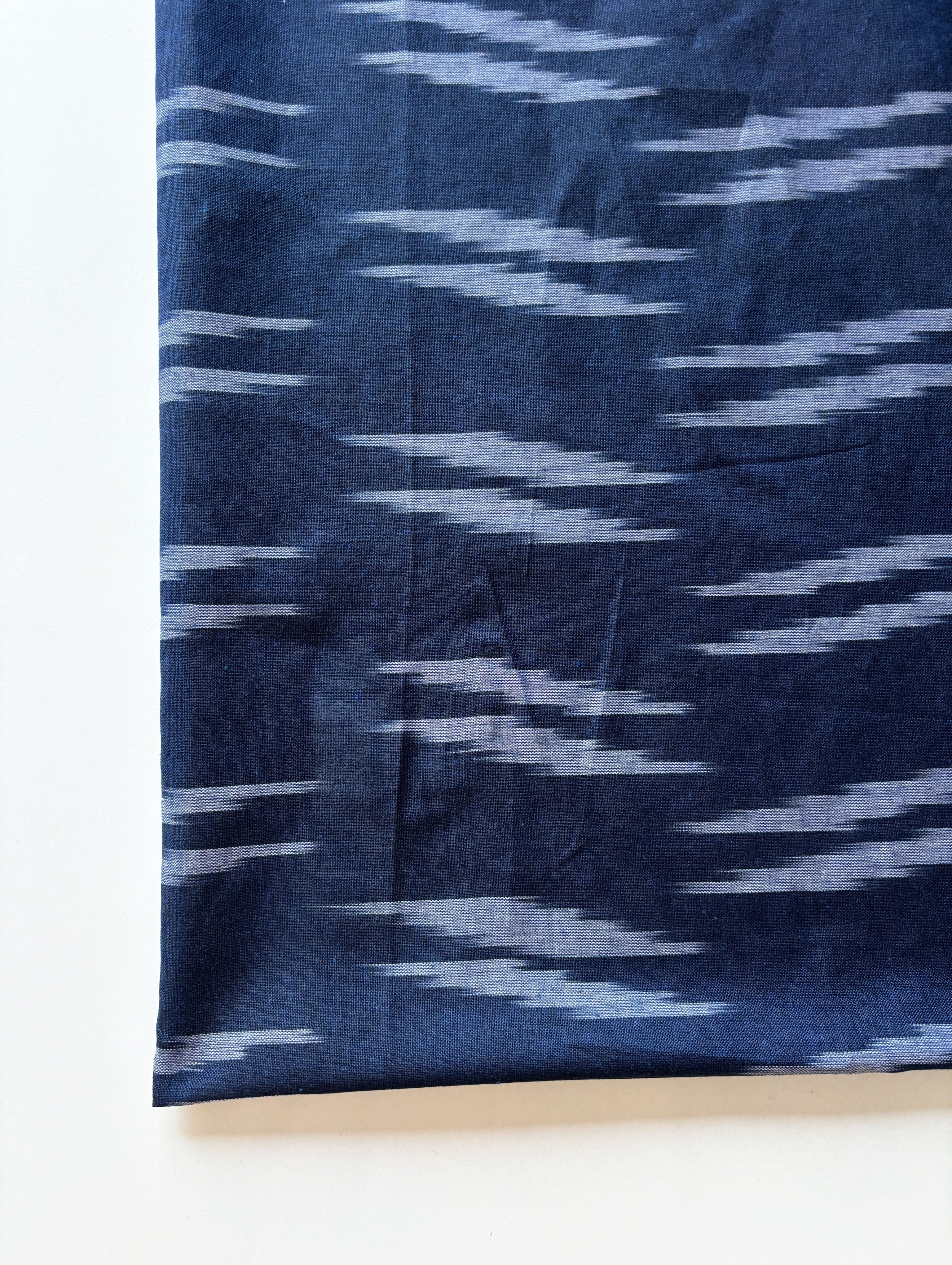 Navy Blue Ikat Cotton Fabric