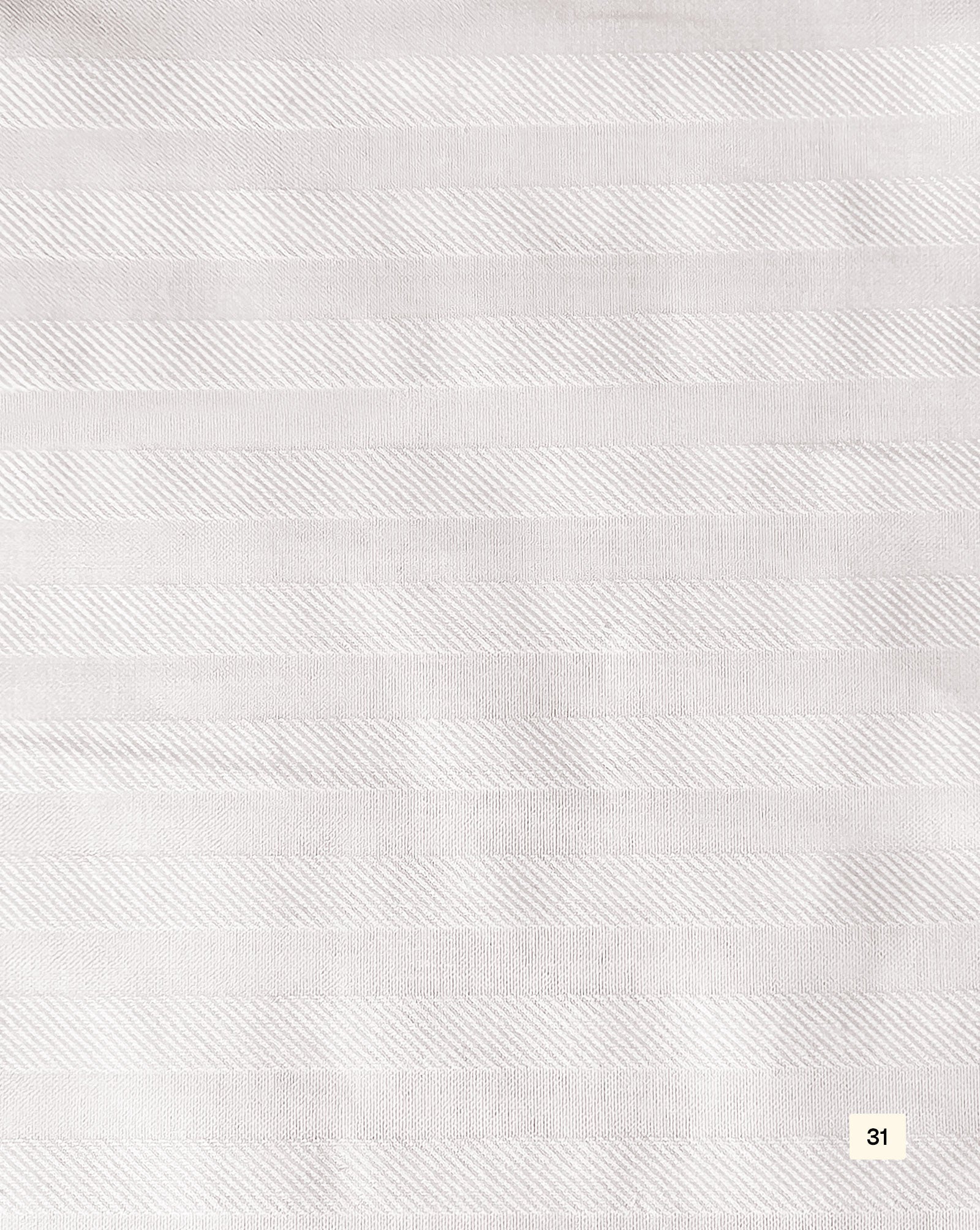 60s Cotton Weft Stripe Dobby White Fabric 58"