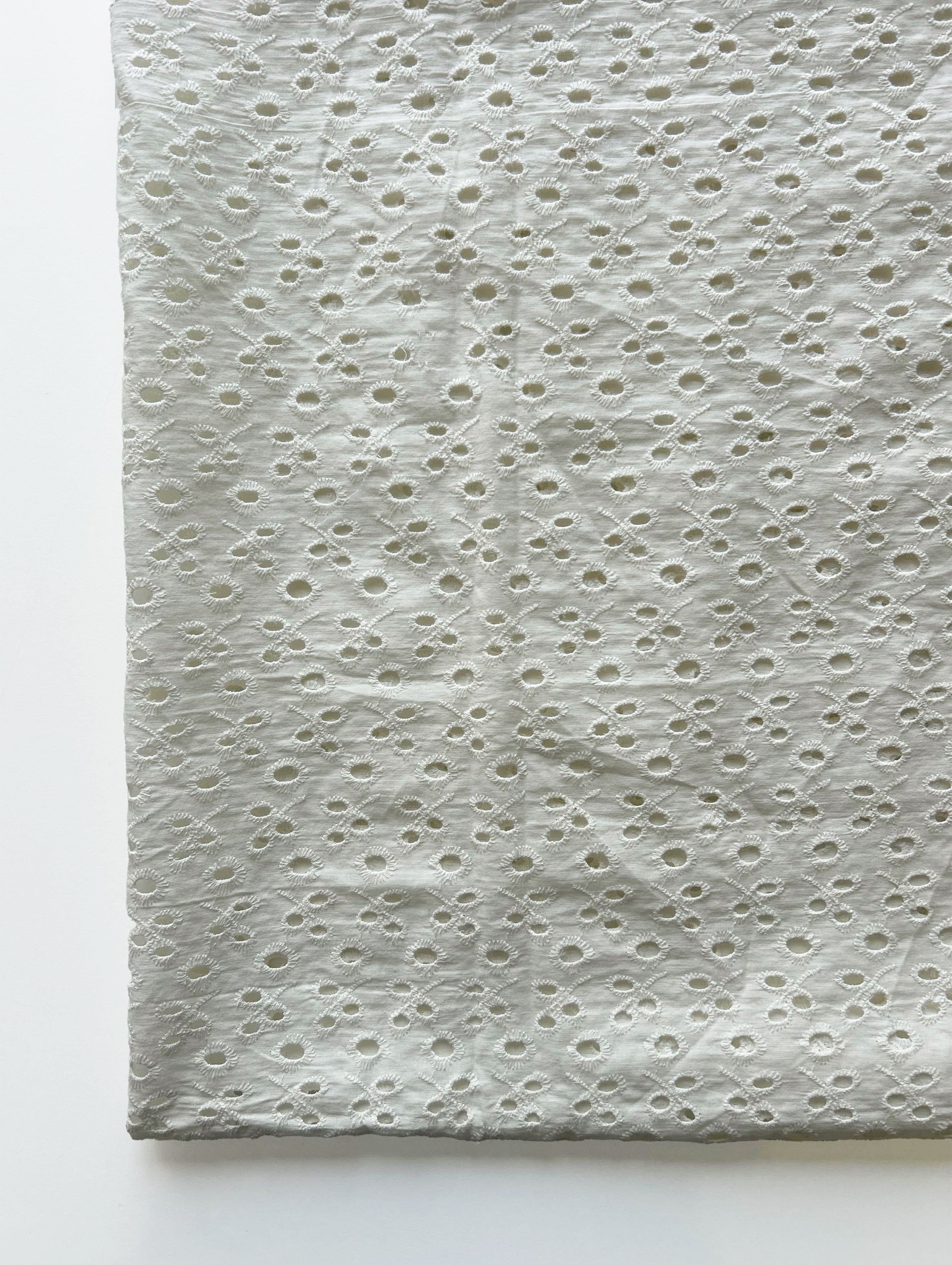 Schiffli Embroidered Cotton Fabric 40"