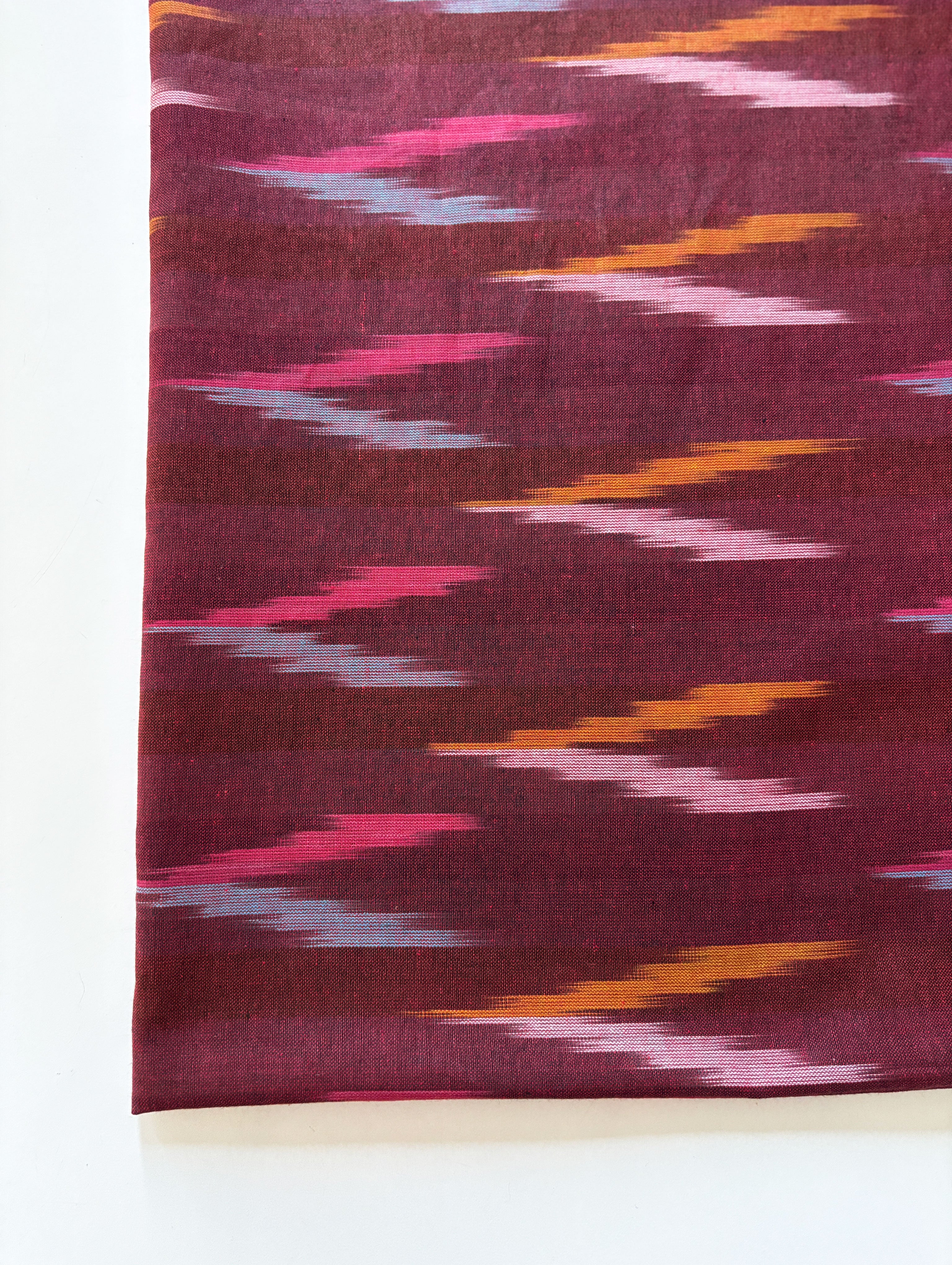 Maroon Ikat Cotton Fabric