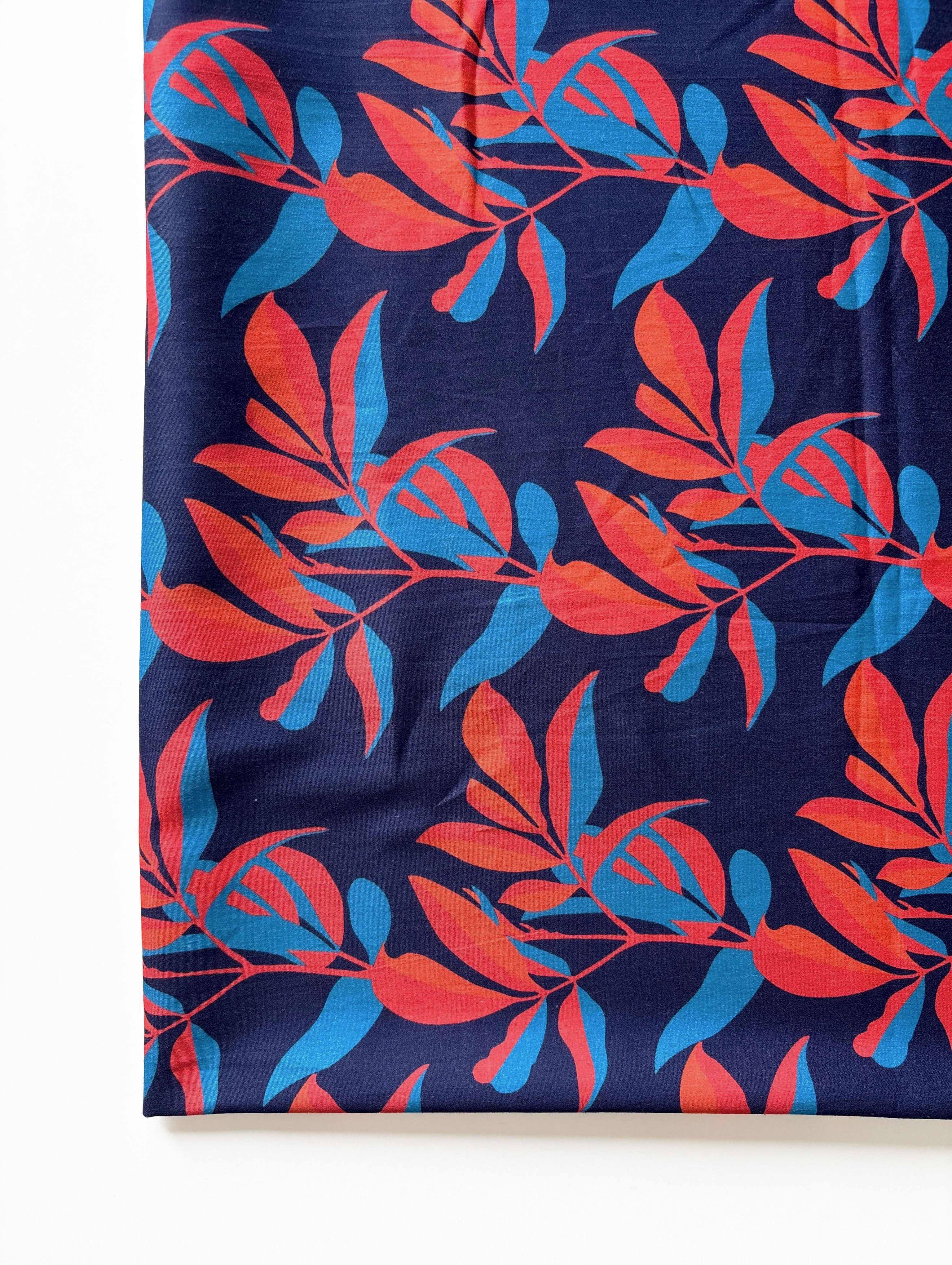 Navy Blue Digital Print 60's (165 x 104) Cotton Satin Fabric 58"