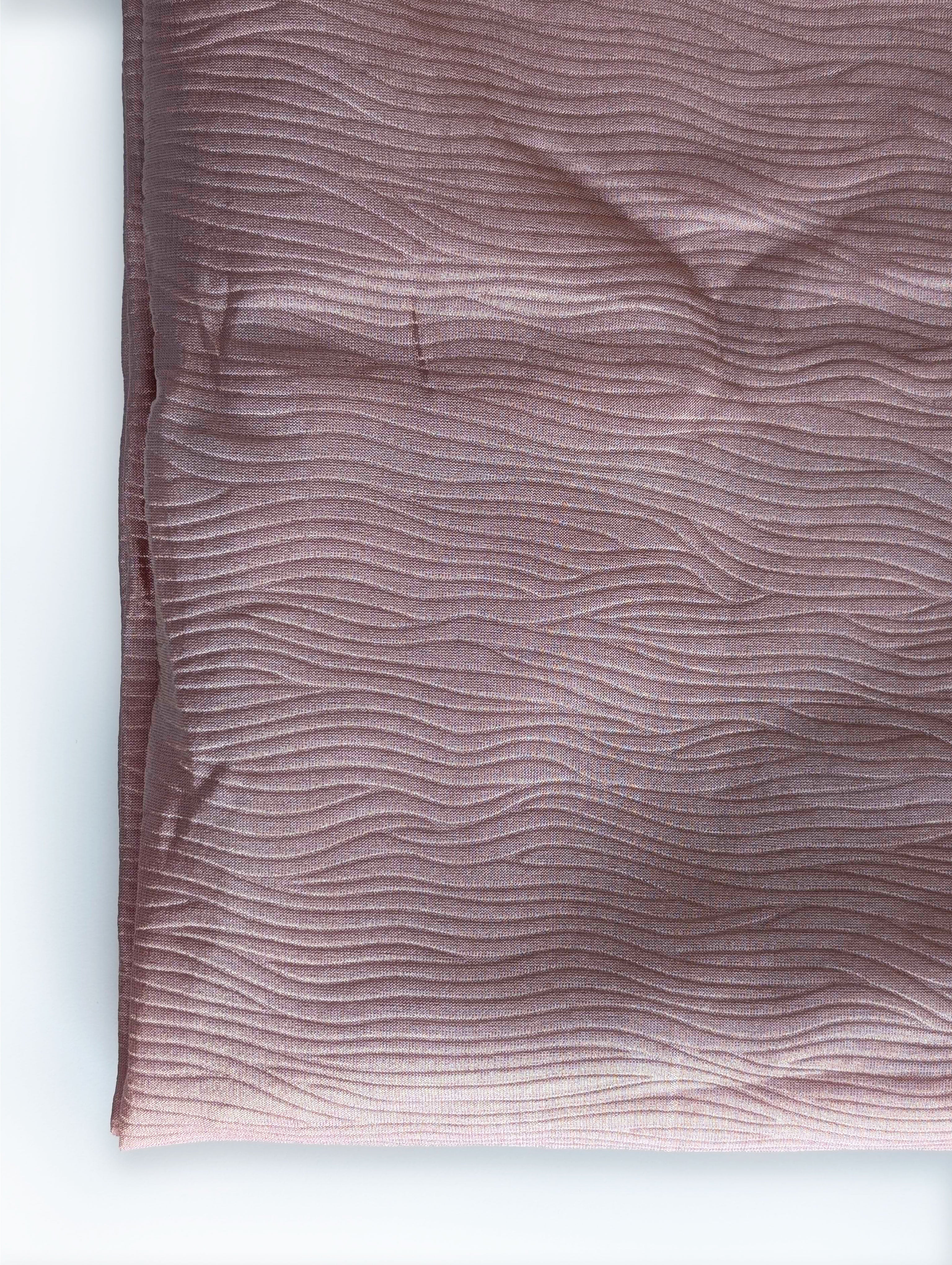 Salmon Poly Crushed Gold Tissue Fabric - 14 kg