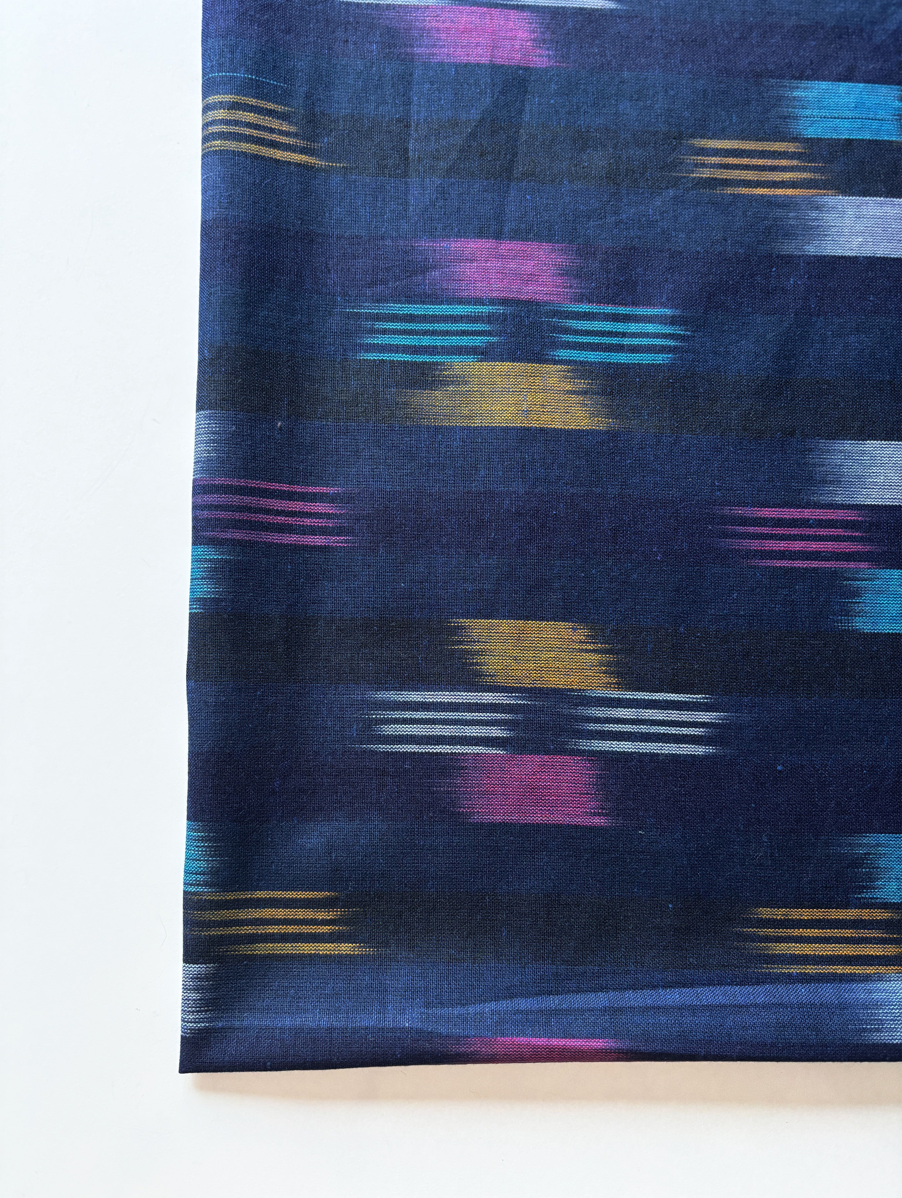 Navy Blue Ikat Cotton Fabric