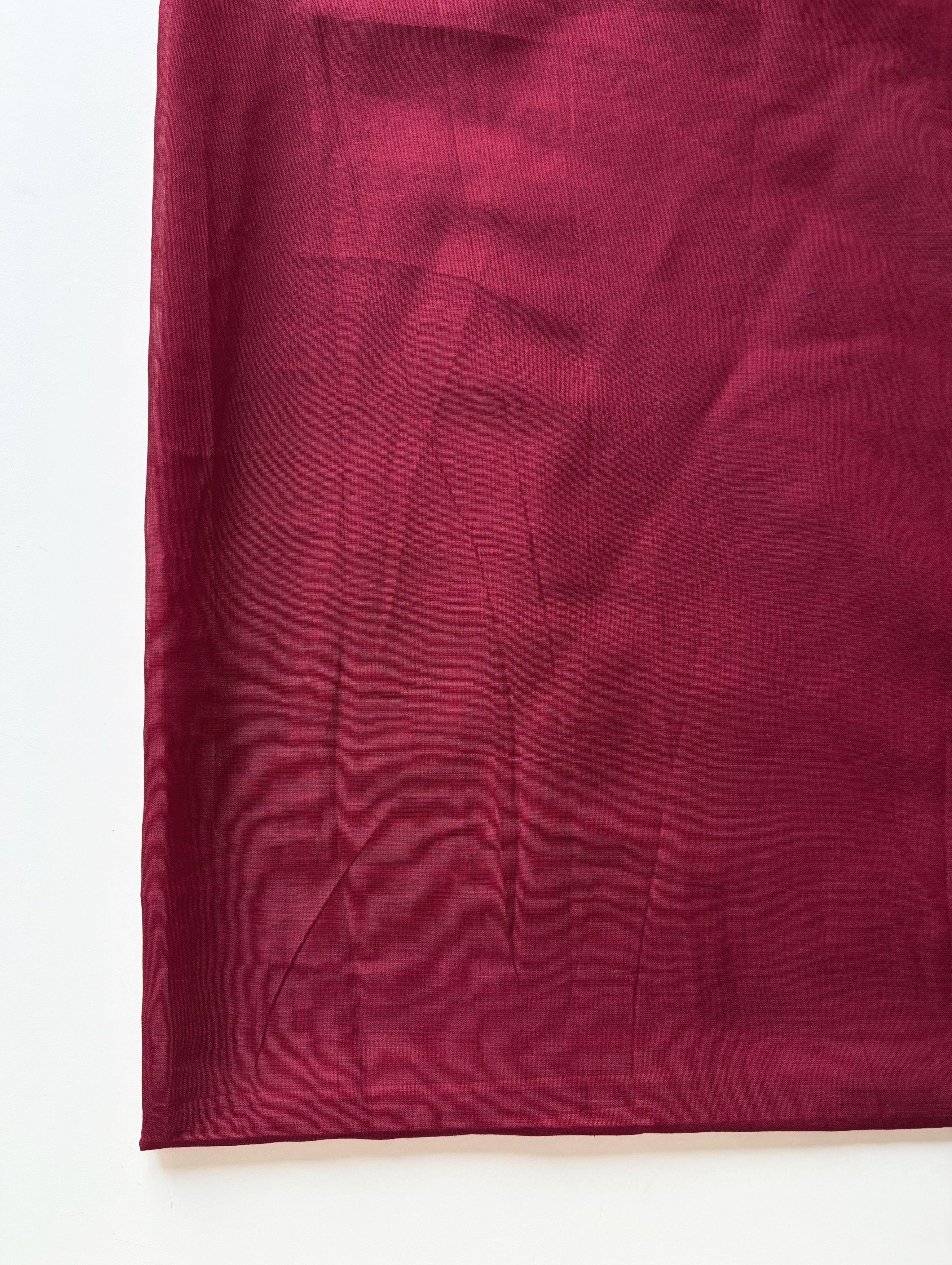 Maroon (92 x 80) Voile Cotton Mill Dyed Fabric