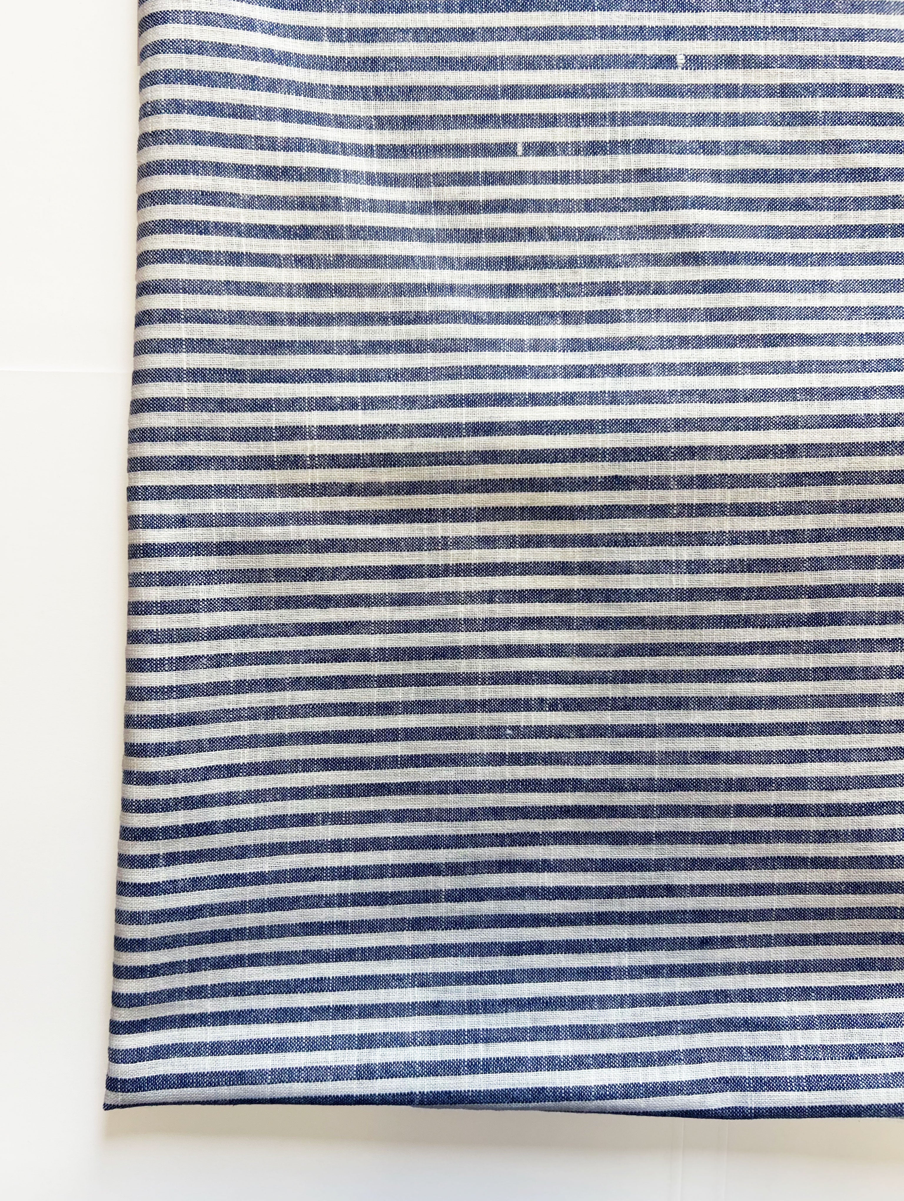 Blue (80%-20%) Poly Cotton Yarn Dyed Fabric 58"