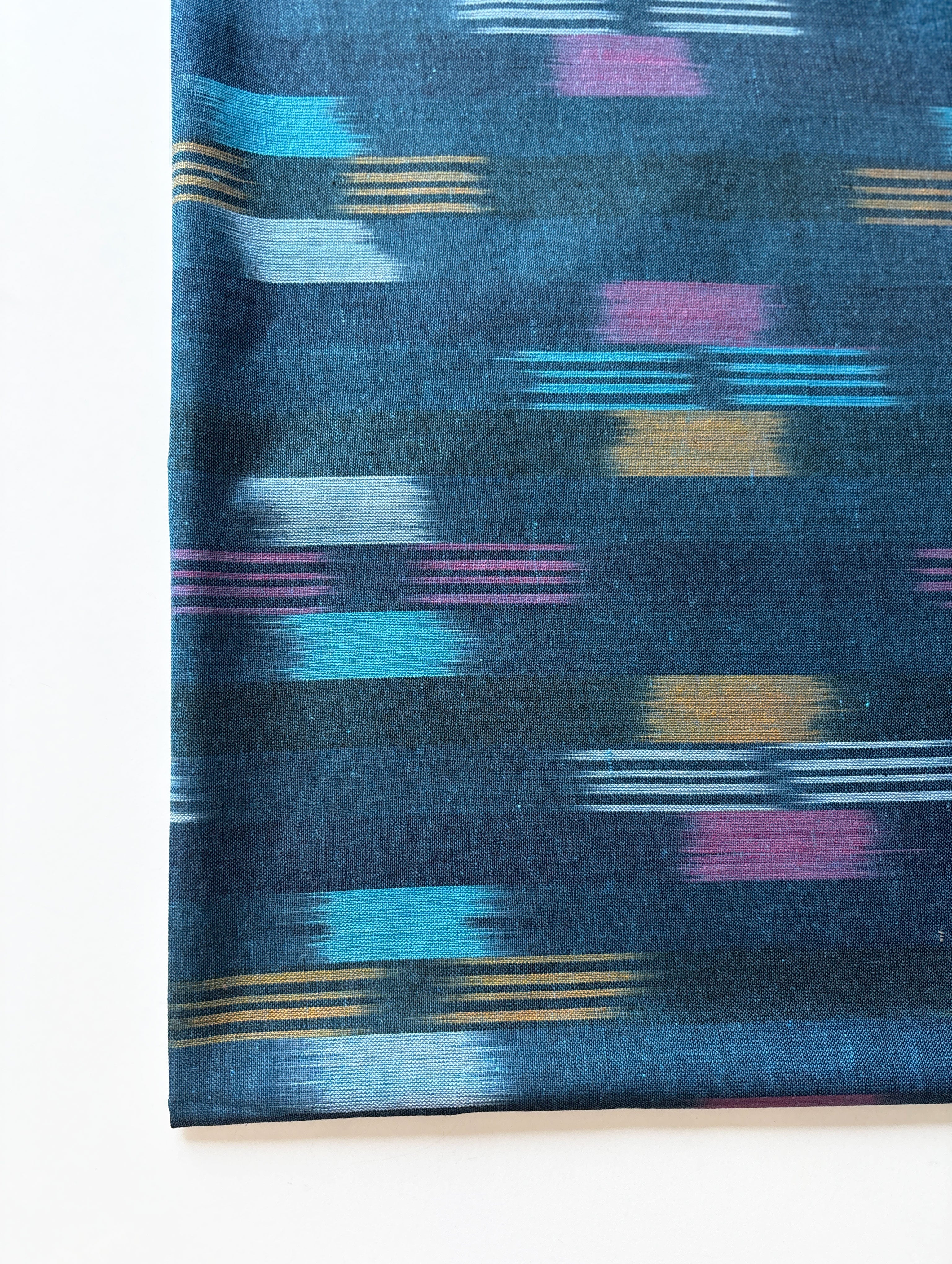 Turquoise Ikat Cotton Fabric