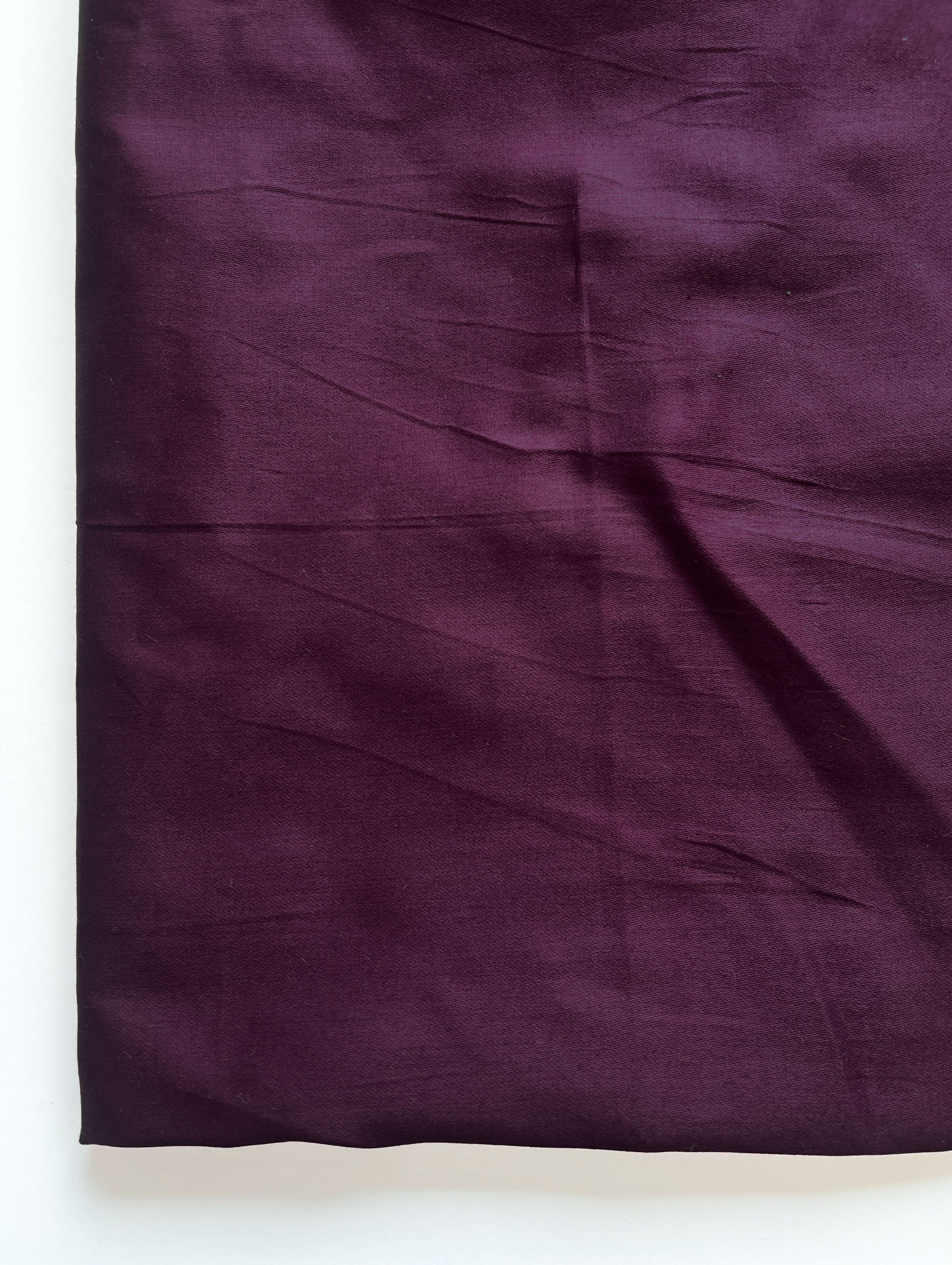 Dark Purple Cotton Jam Satin Mill Dyed Fabric 42" - 10 kg