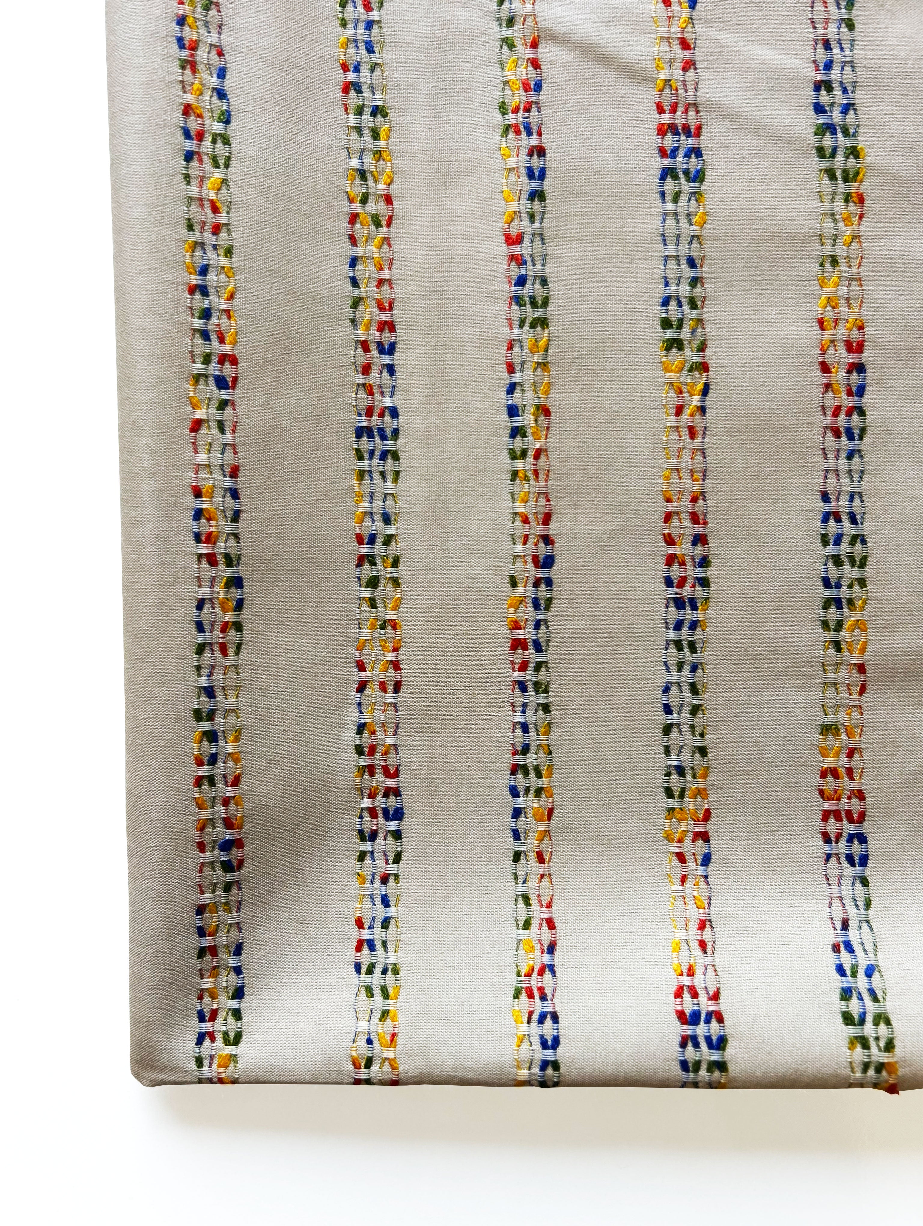 Off-White Loom Textured Blended Viscose Dobby Yarn Dyed Fabric 57"