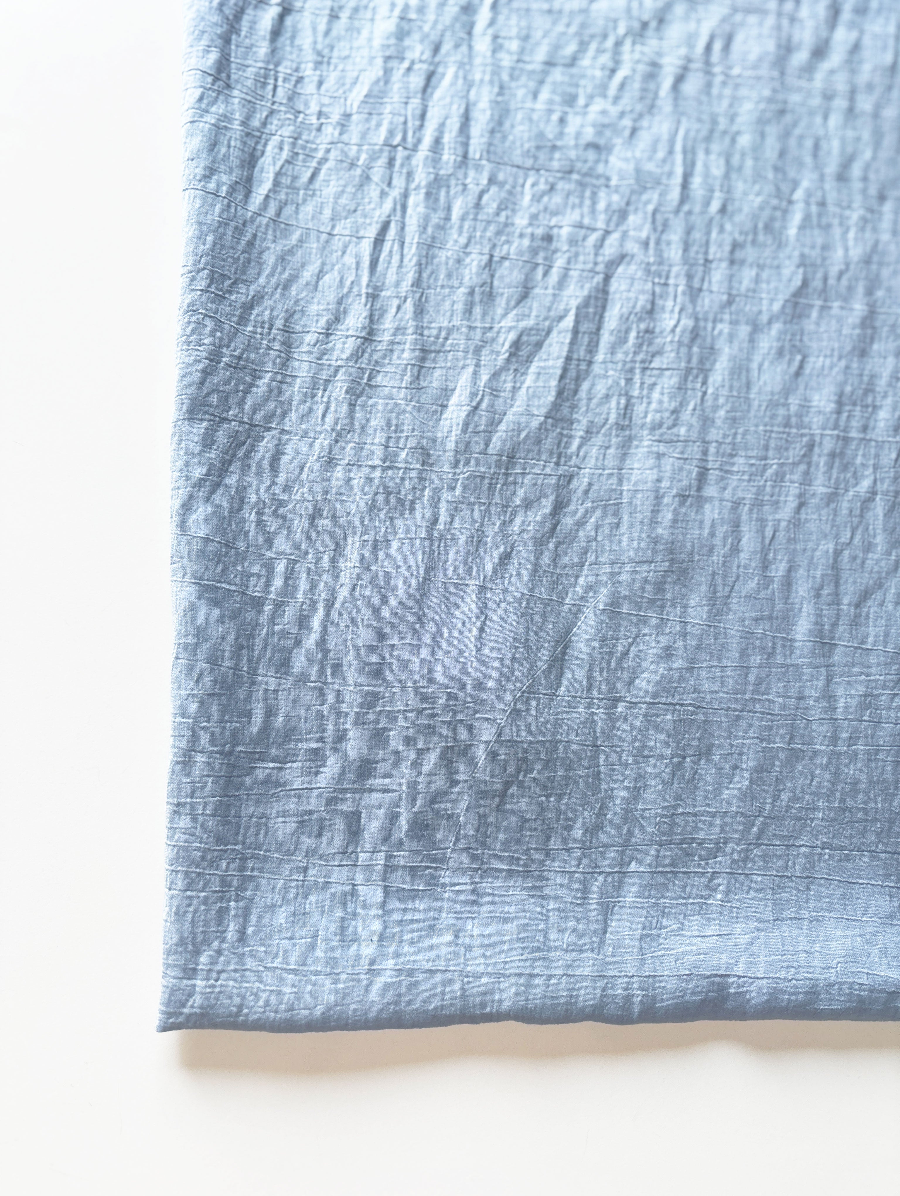 Blue Viscose Nylon Crushed Mill Dyed Fabric 58"