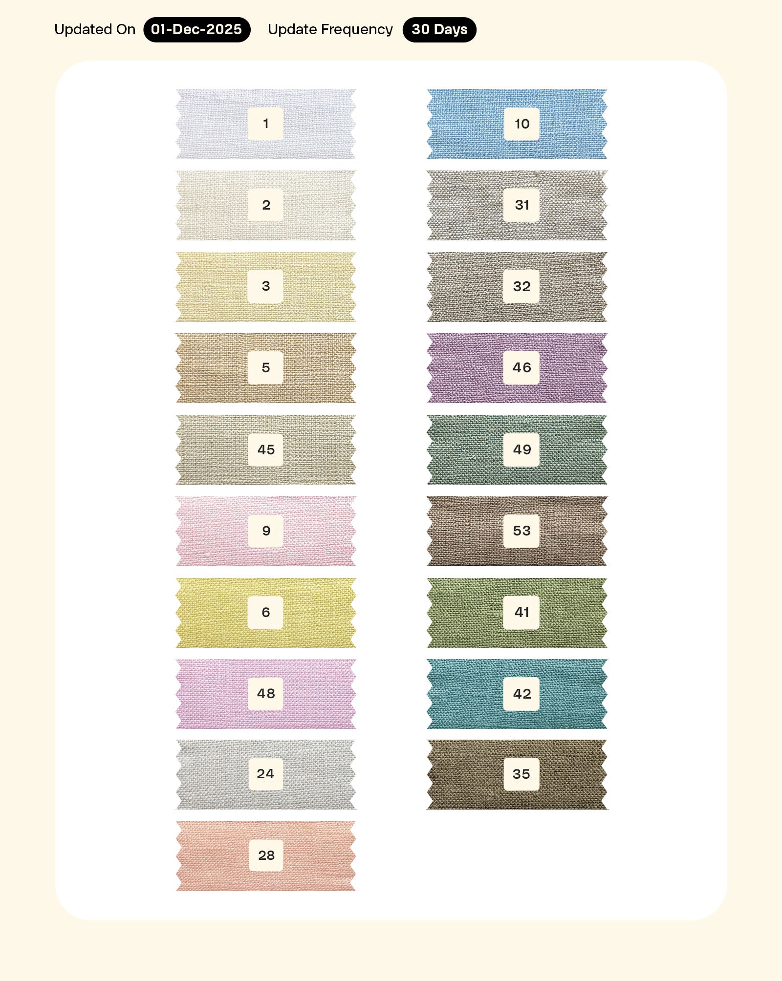 40 Lea Pure Linen Mill Dyed Fabric 58"