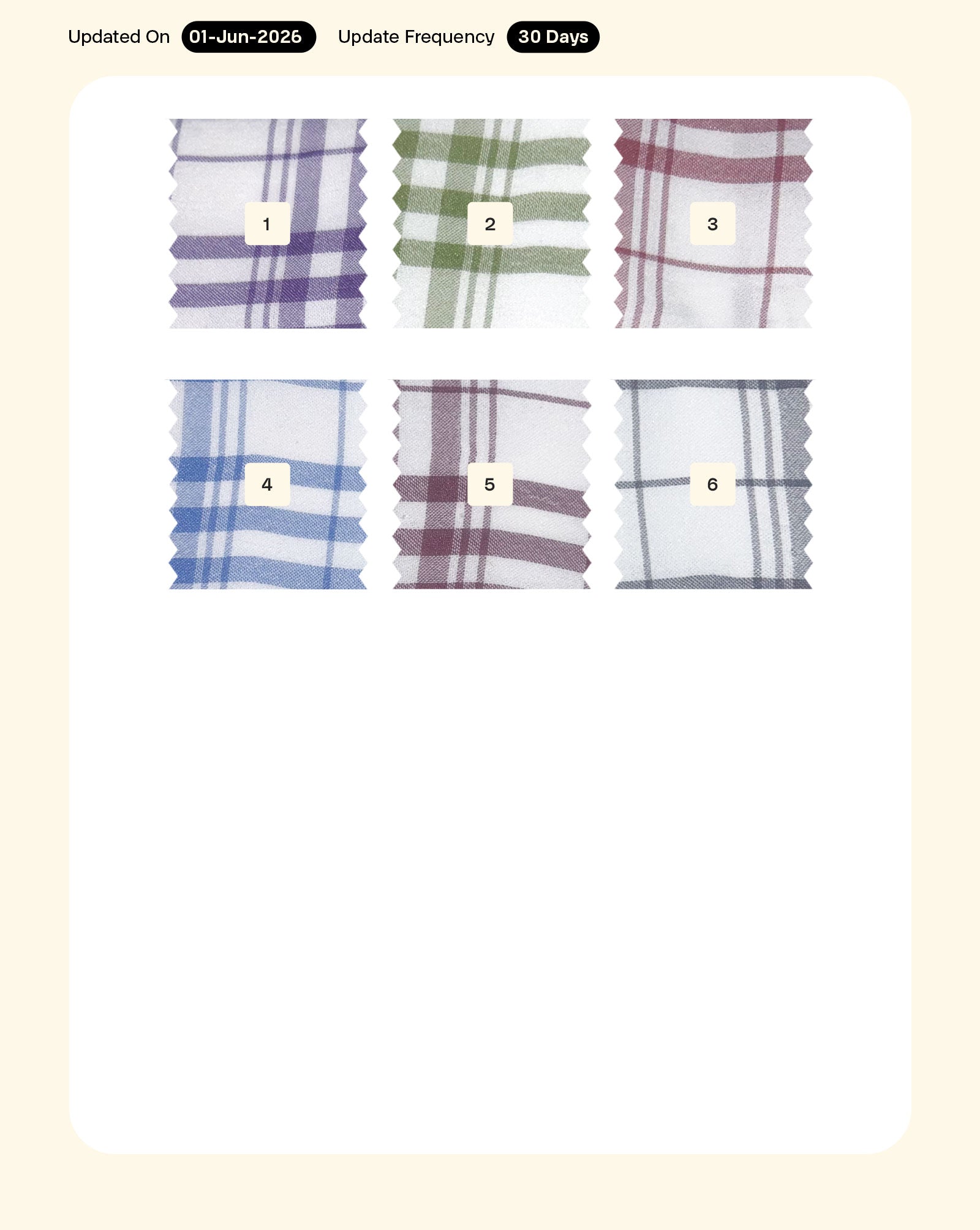 Poly Lycra Checks Yarn Dyed Fabric 57"