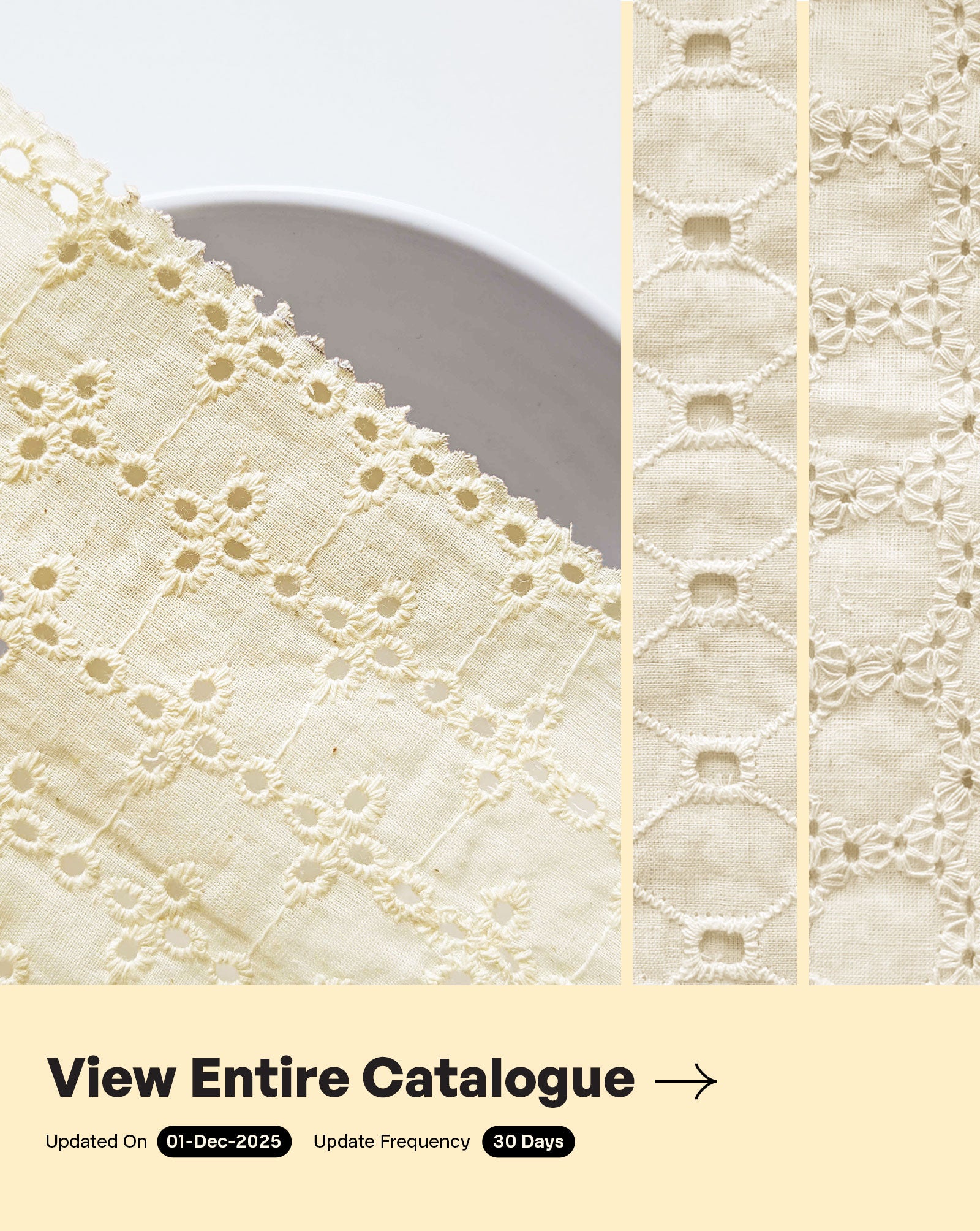 Schiffli Embroidery Cotton Fabric (Greige)