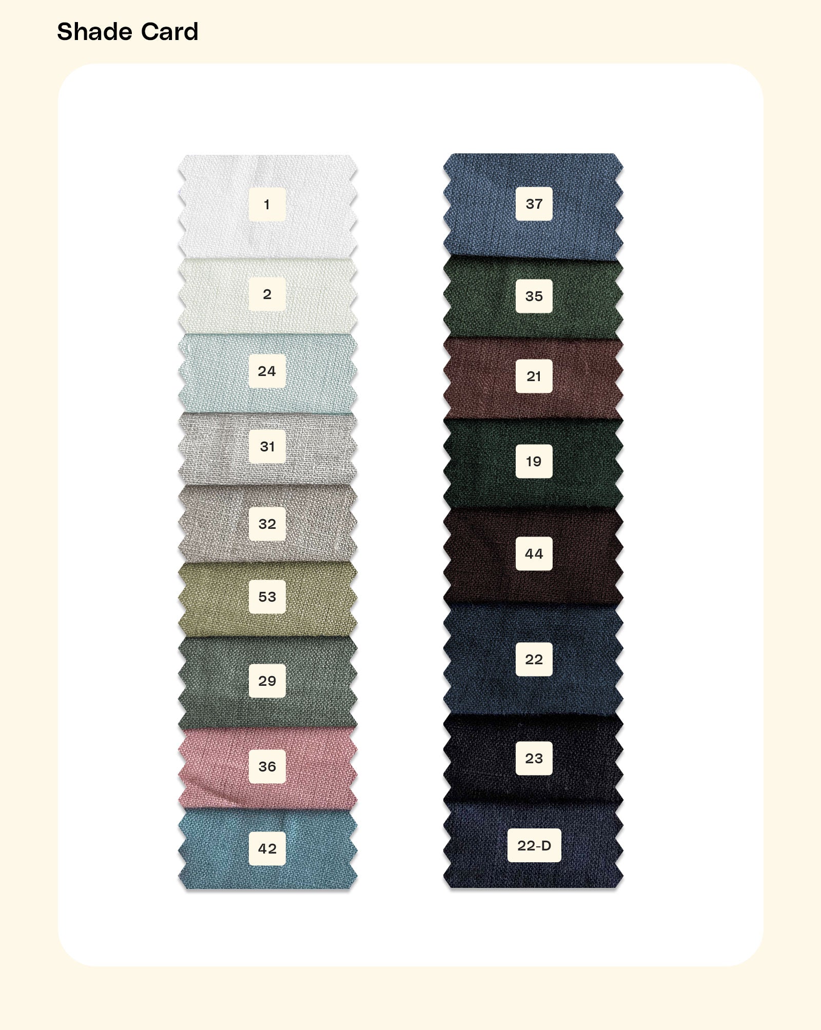 25 Lea Pure Linen Mill Dyed Fabric 58"