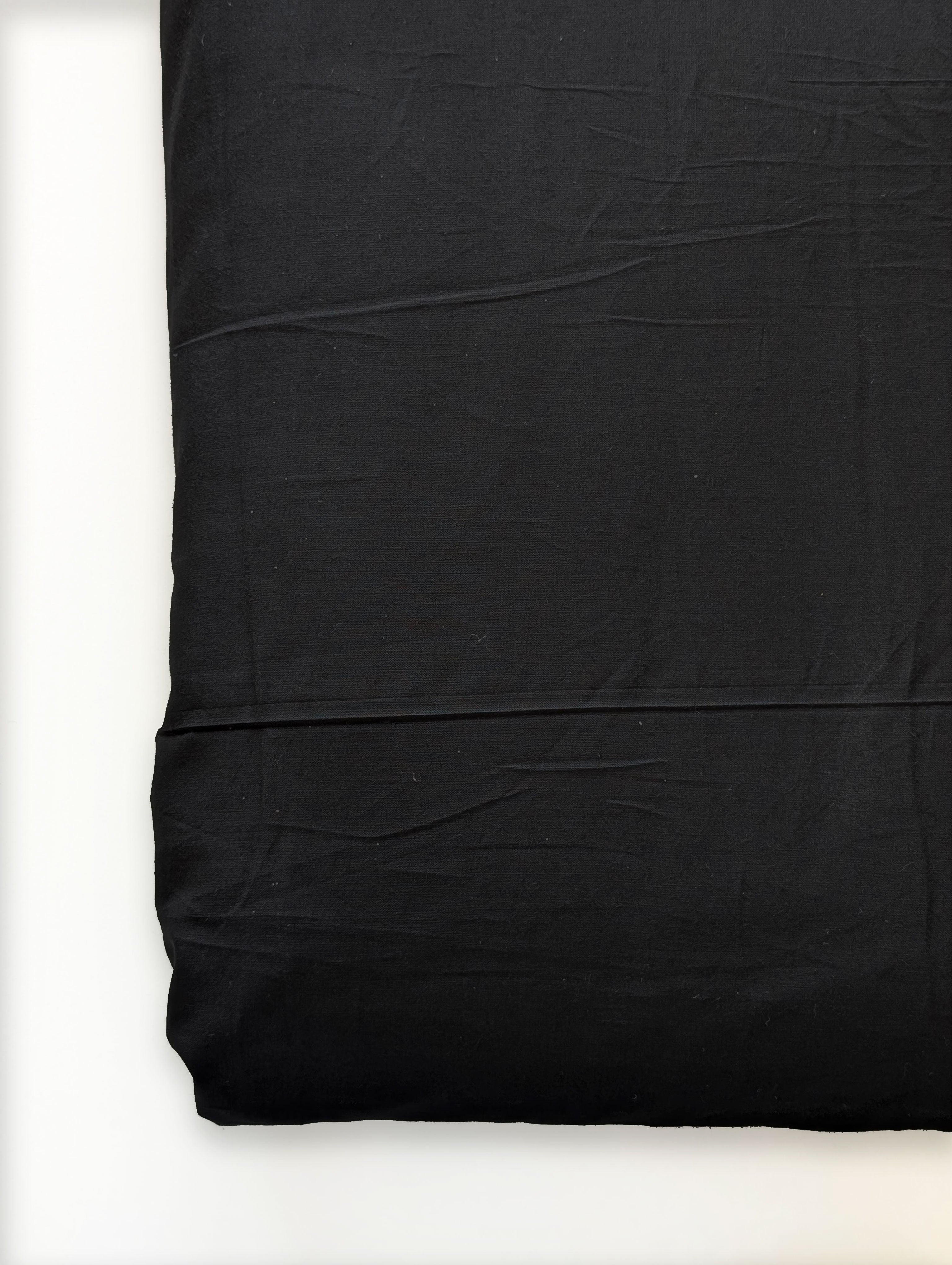 Black 60s Cotton Cambric Mill Dyed Fabric