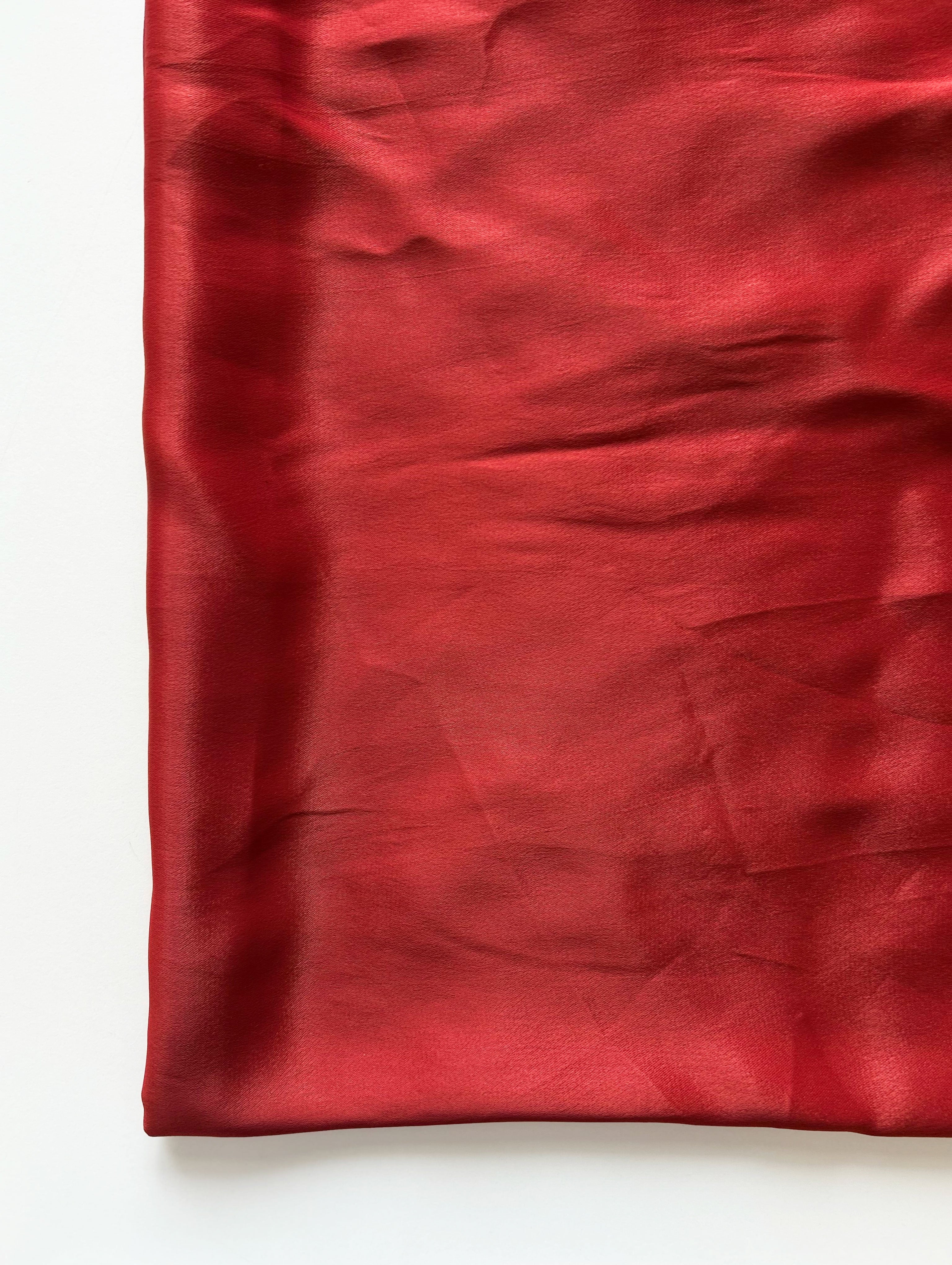 Red Dyed VFY Dull Crepe Satin Fabric 50"