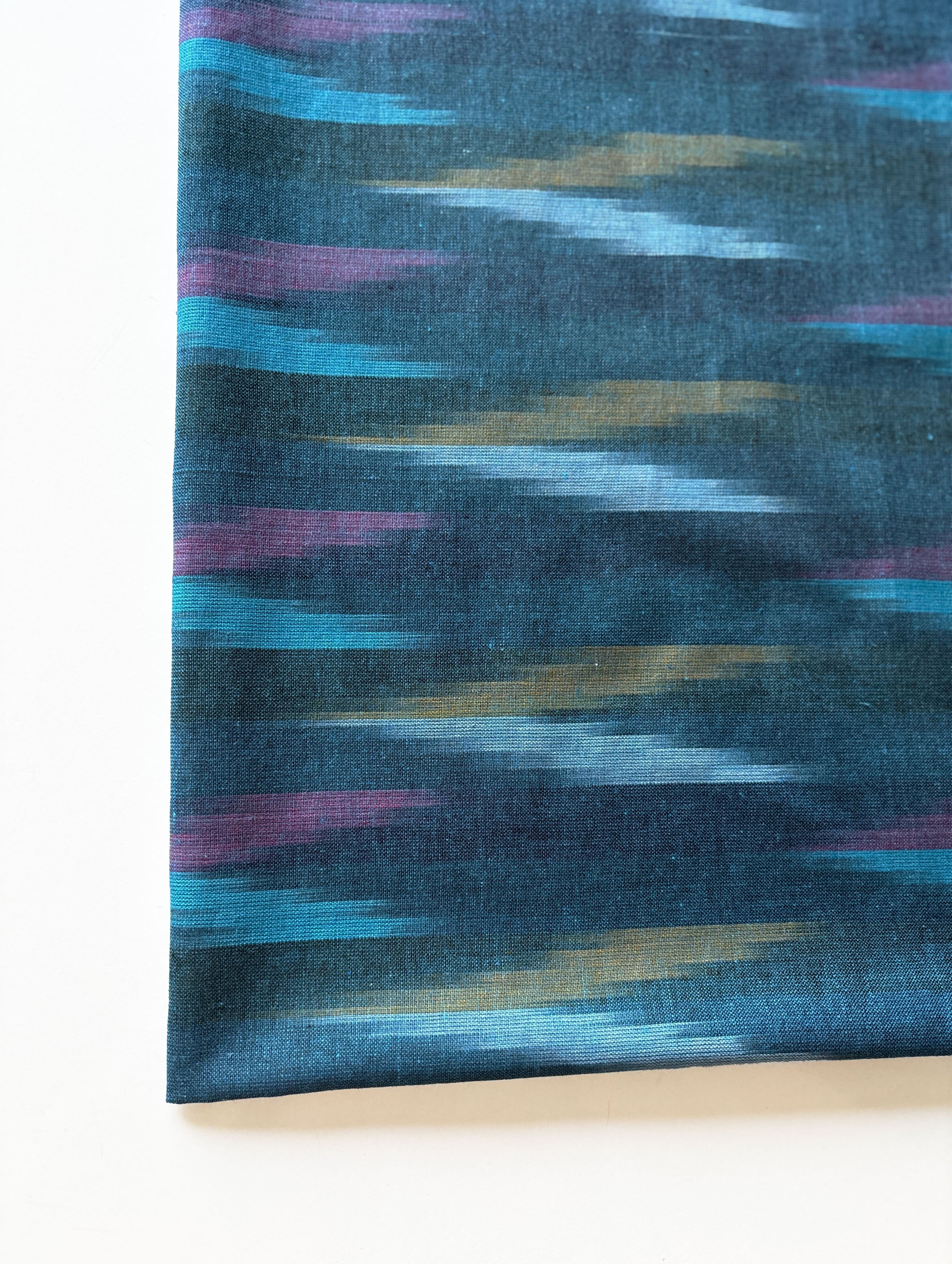 Turquoise Ikat Cotton Fabric