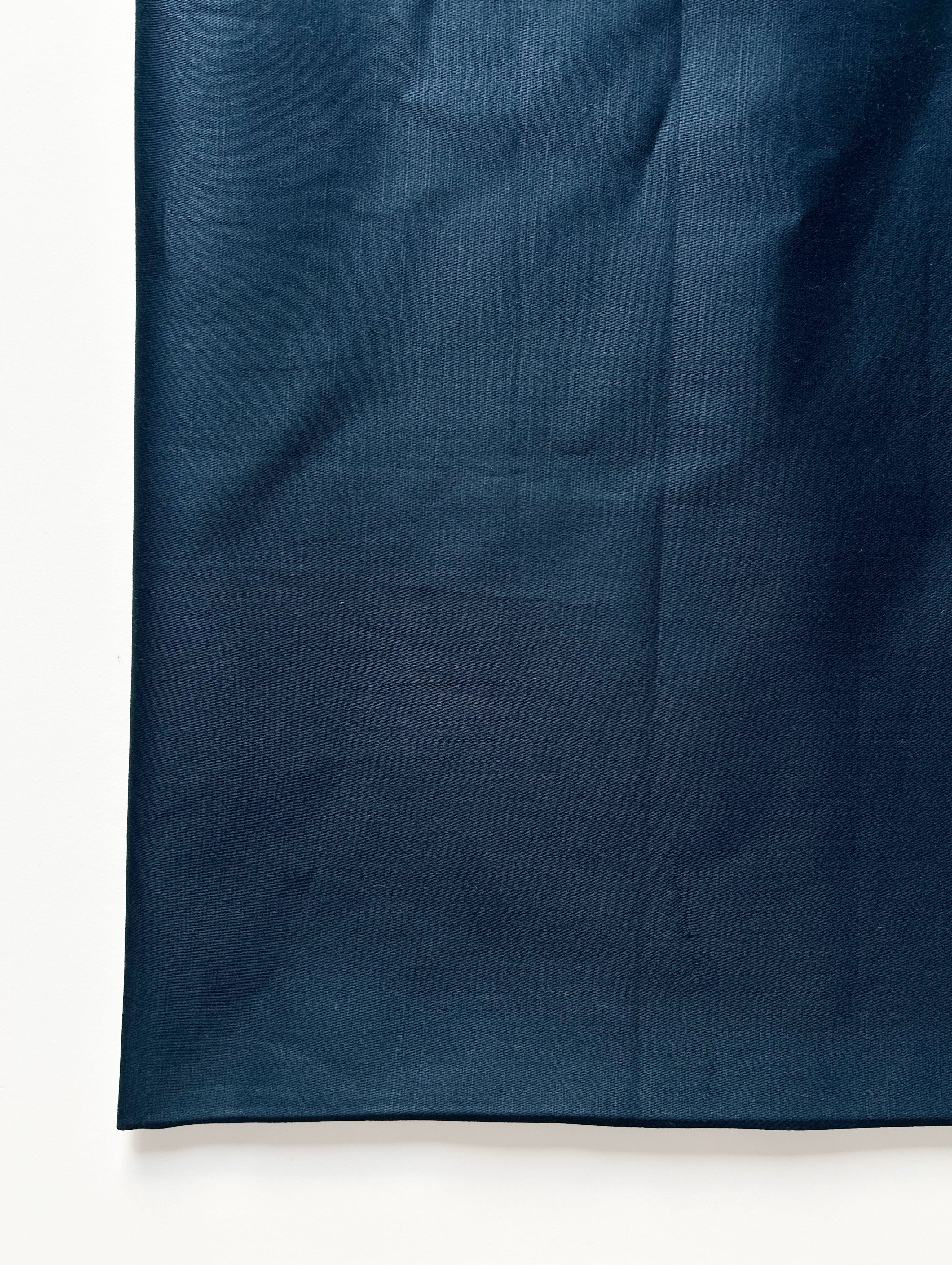 Navy Blue Cotton Slub Satin Mill Dyed Fabric 58"