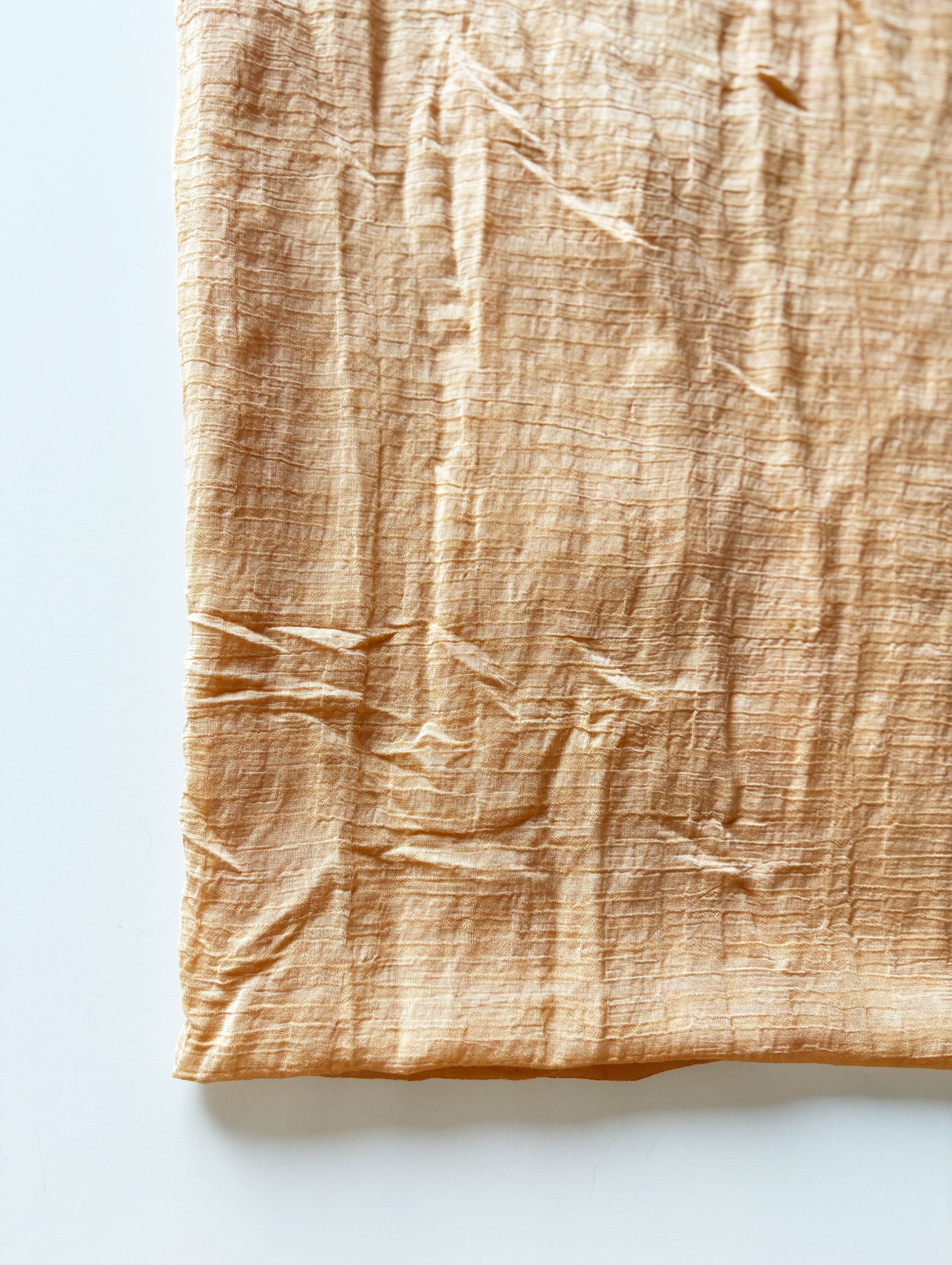 Yellow Viscose Nylon Crushed Mill Dyed Fabric 58"