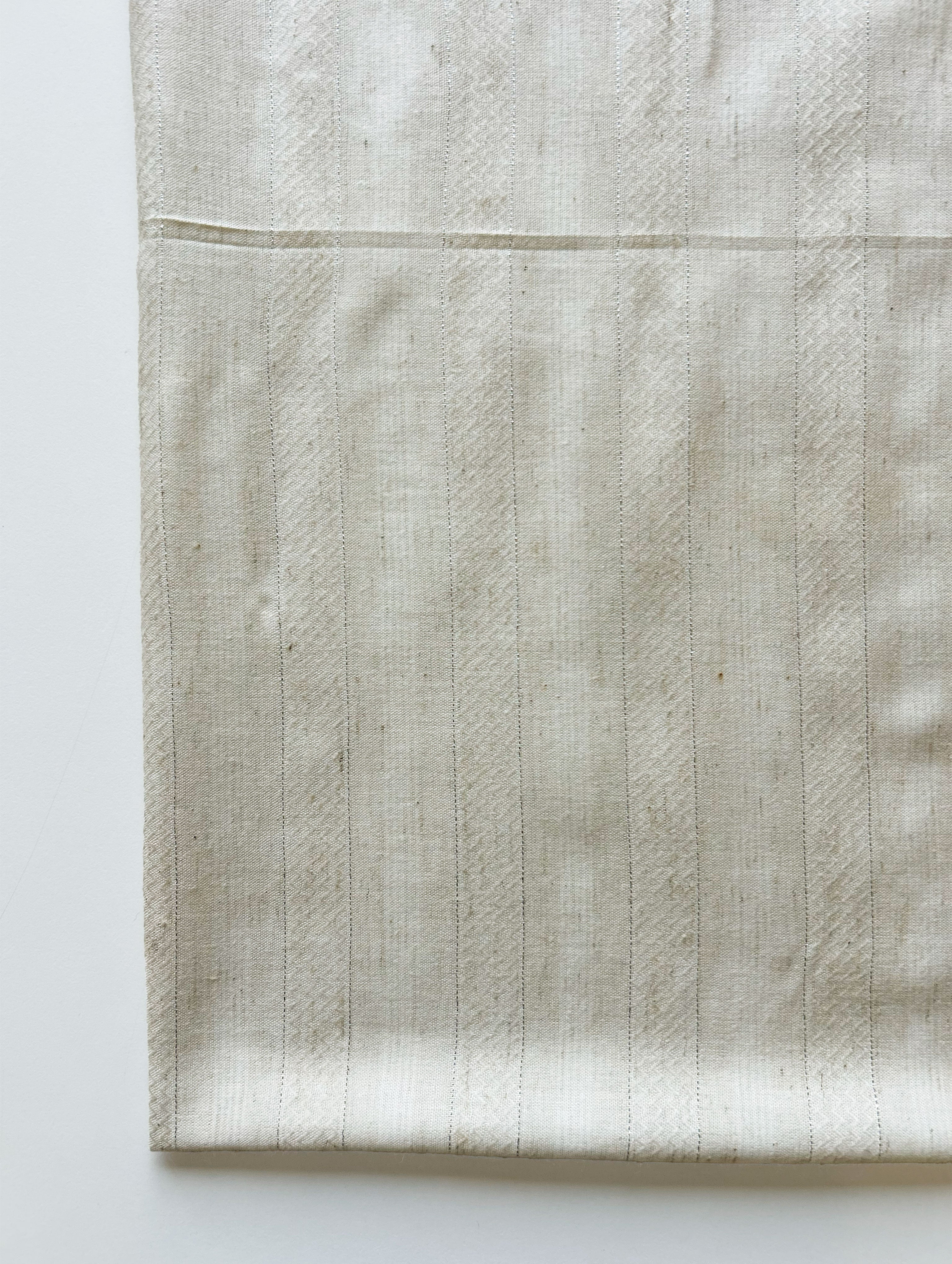 Off-White Loom Textured Blended Viscose Dobby Lurex Yarn Dyed Fabric 57"