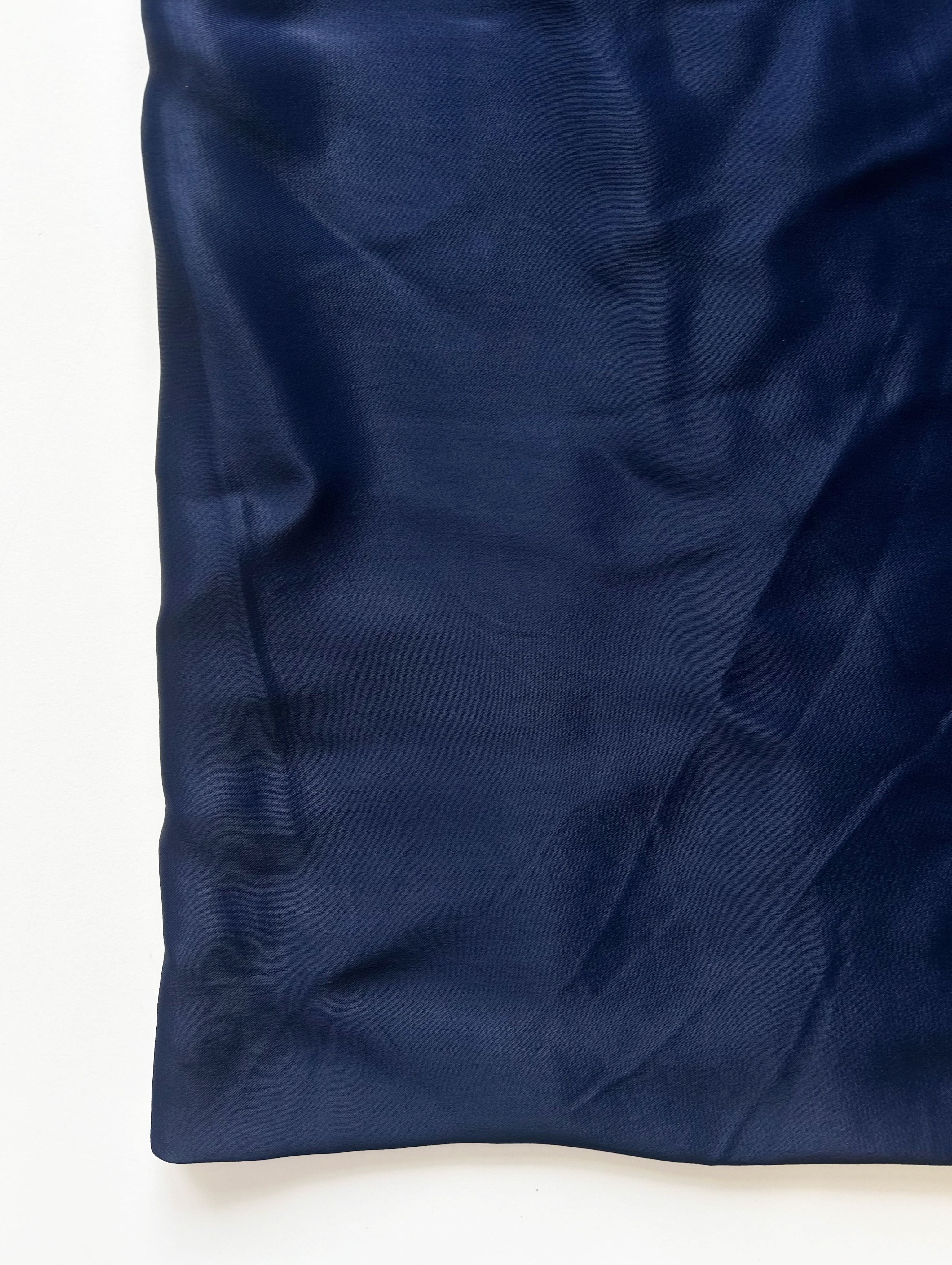 Navy Blue Dyed VFY Dull Crepe Satin Fabric 50"