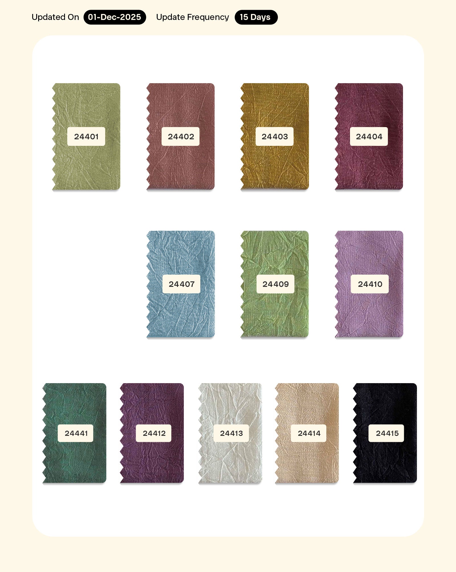 Poly Crushed Mill Dyed Fabric - 9 kg