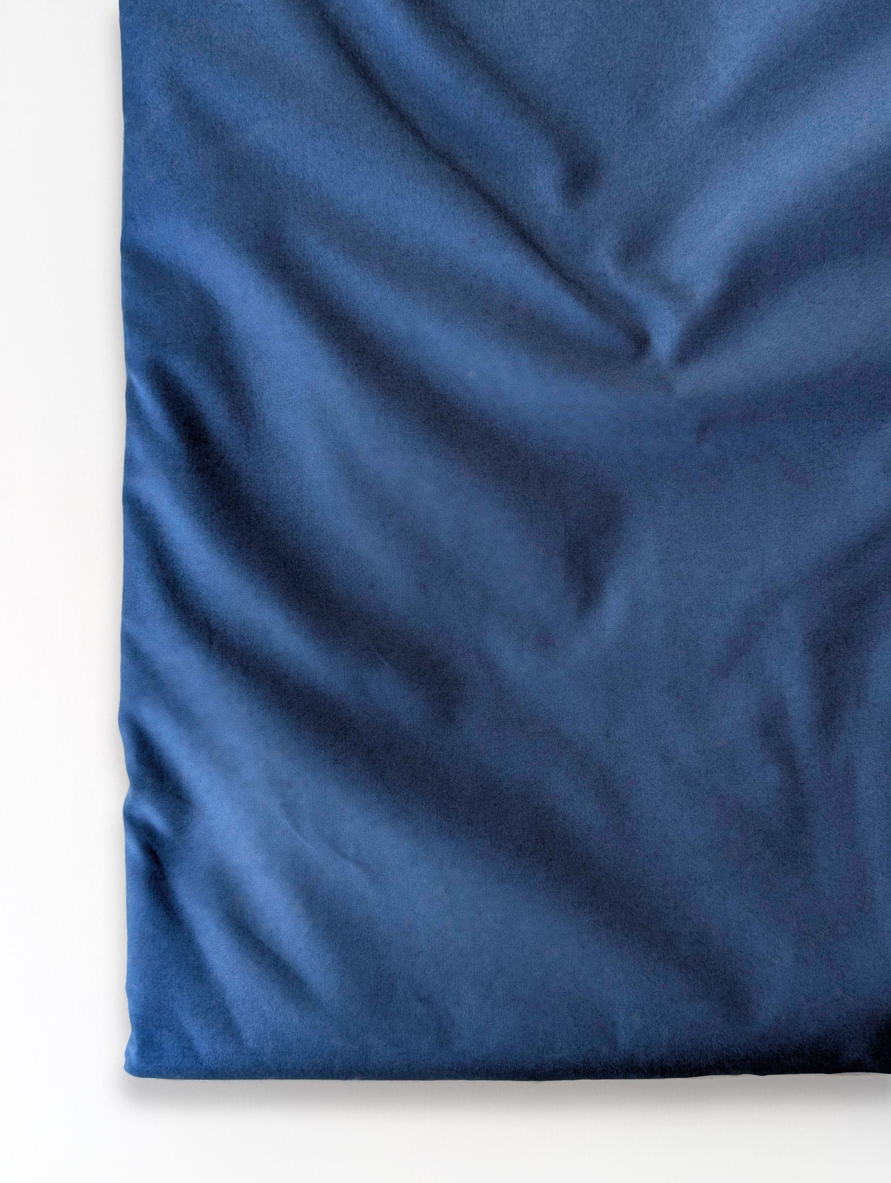 Navy Blue 40s Cotton Poplin Lafer Finish Mill Dyed Fabric 58"
