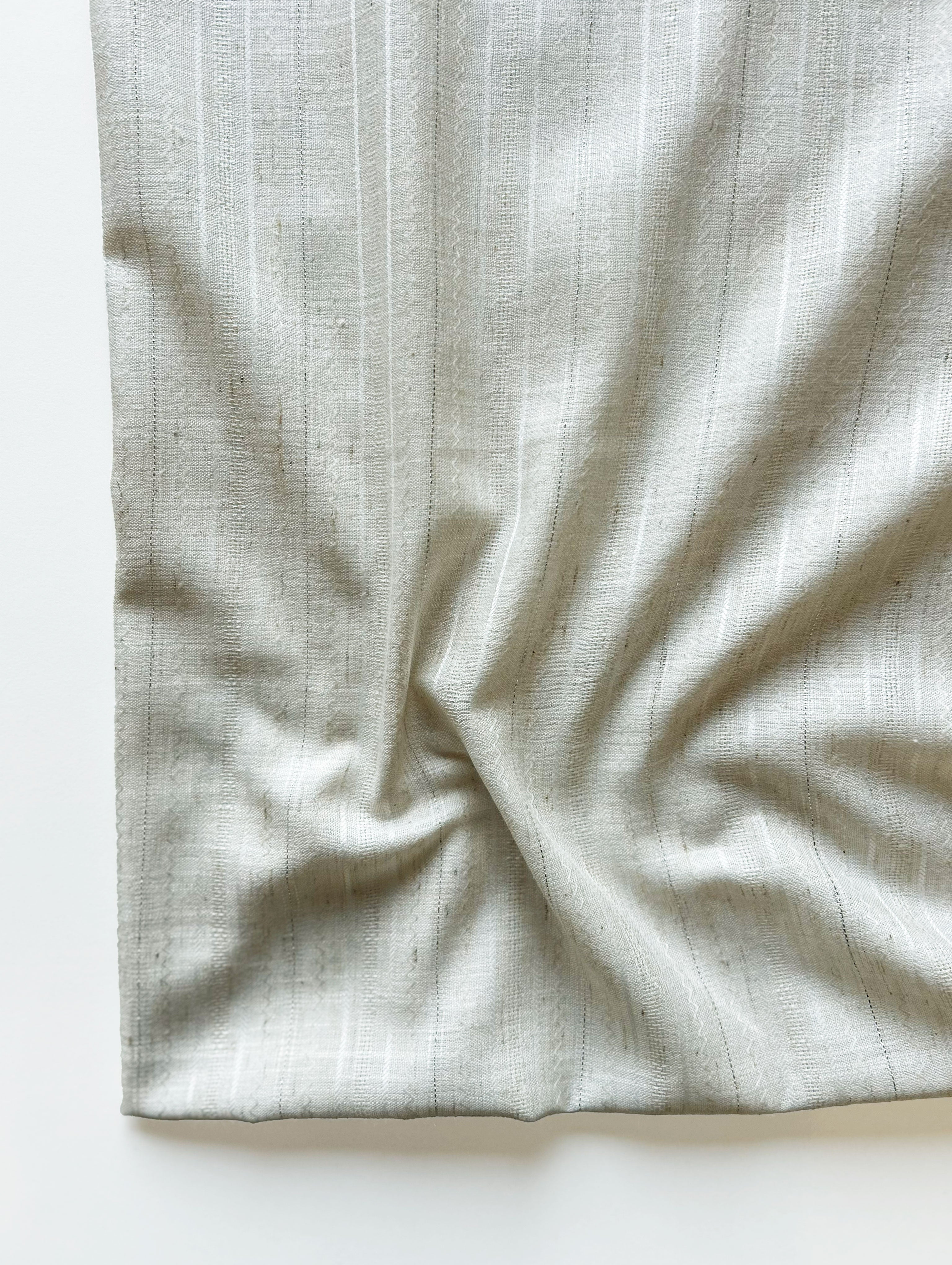 Off-White Loom Textured Blended Viscose Dobby Lurex Yarn Dyed Fabric 57"