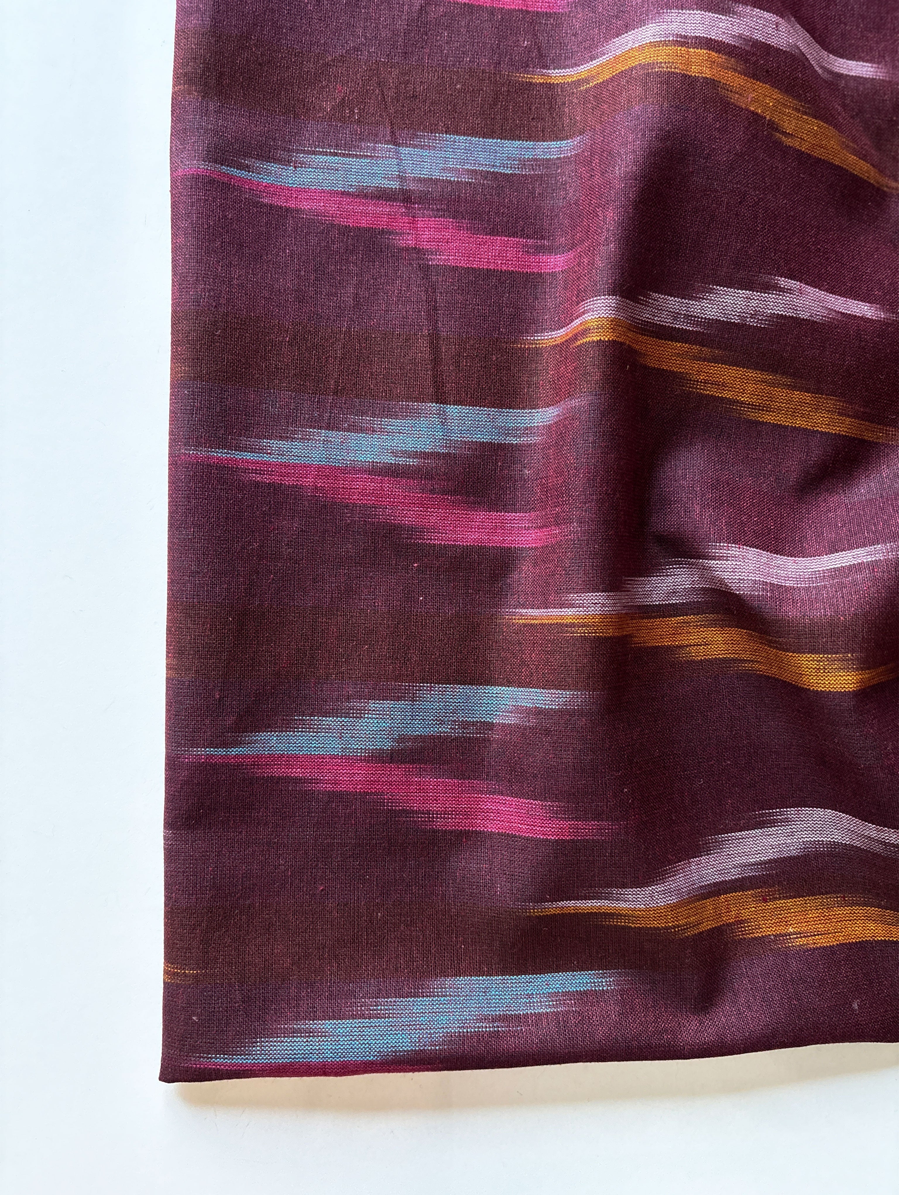 Maroon Ikat Cotton Fabric