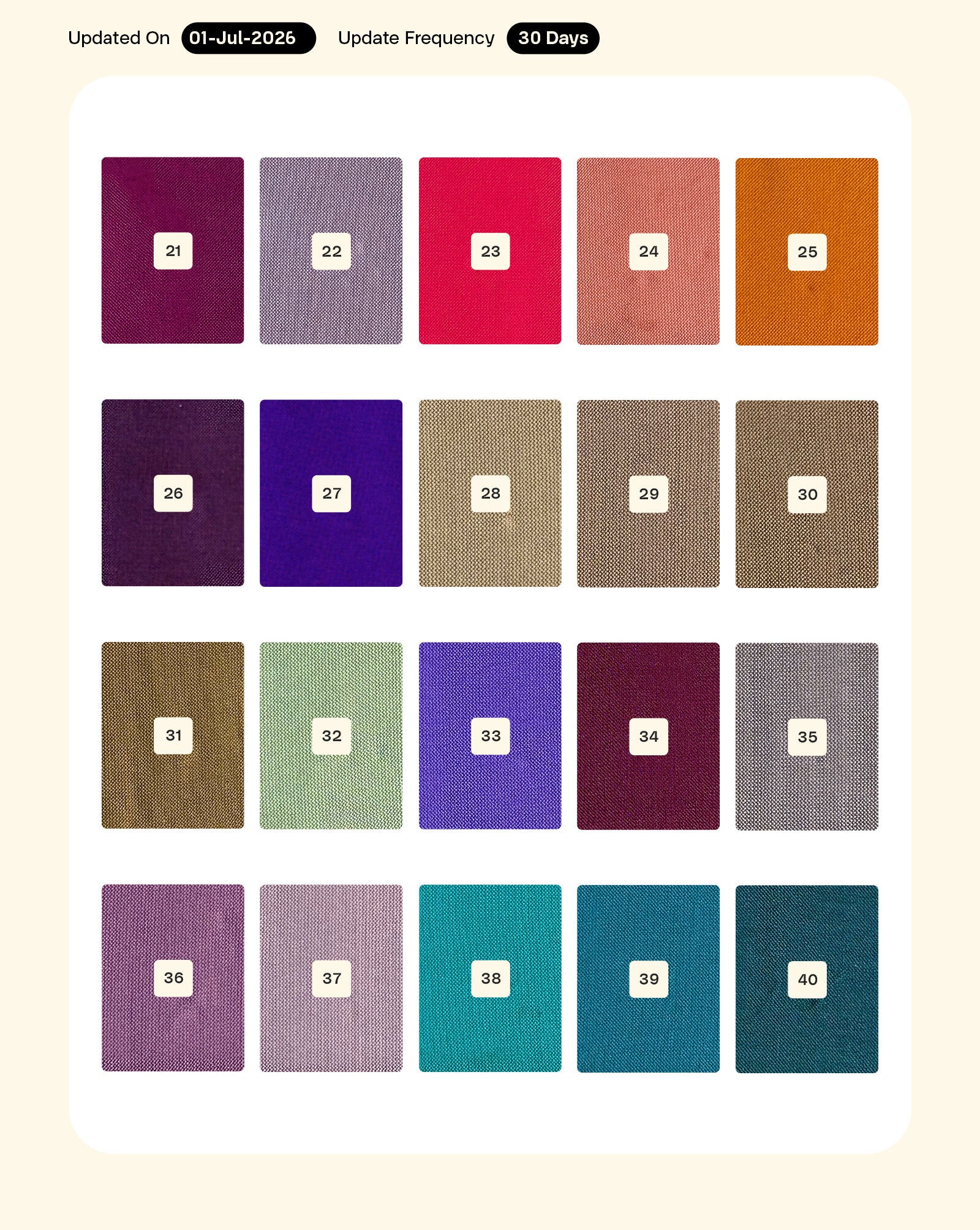 Poly Taffeta Mill Dyed Fabric 56"-9Kg