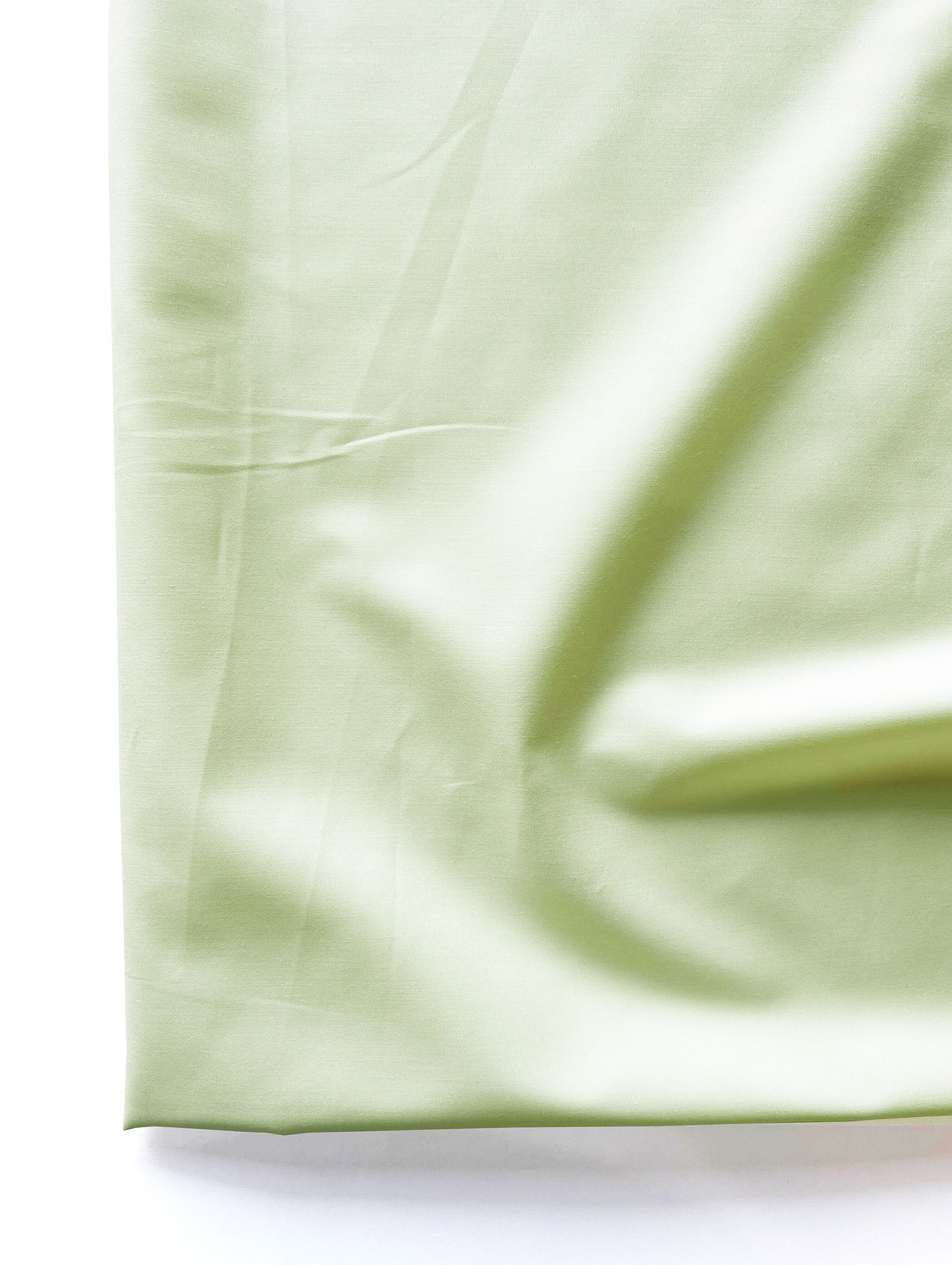 Light Green Poly Viscose Satin Twill Mill Dyed Fabric 56"