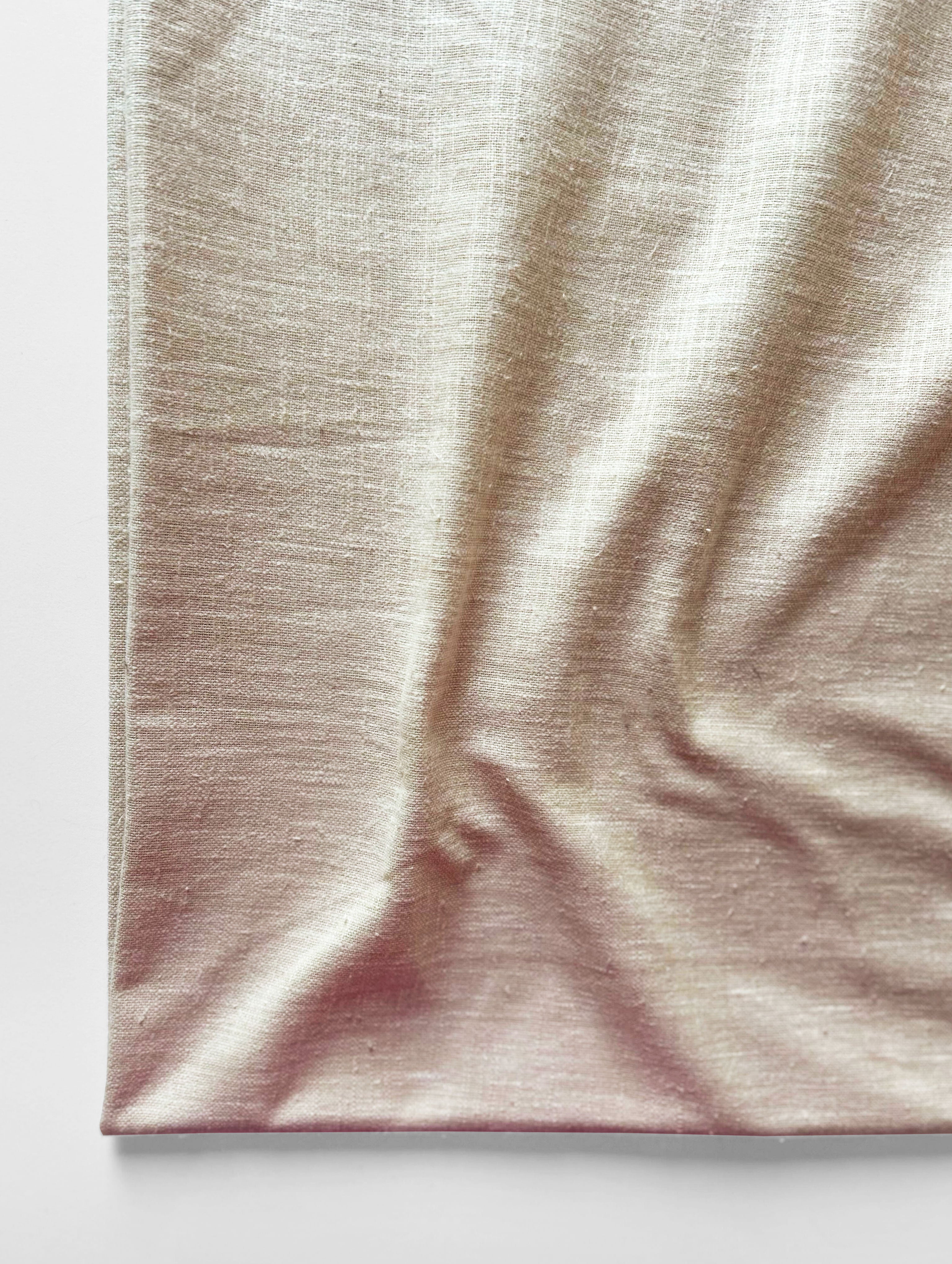 Beige Blended Cotton Yarn Dyed Fabric 56"