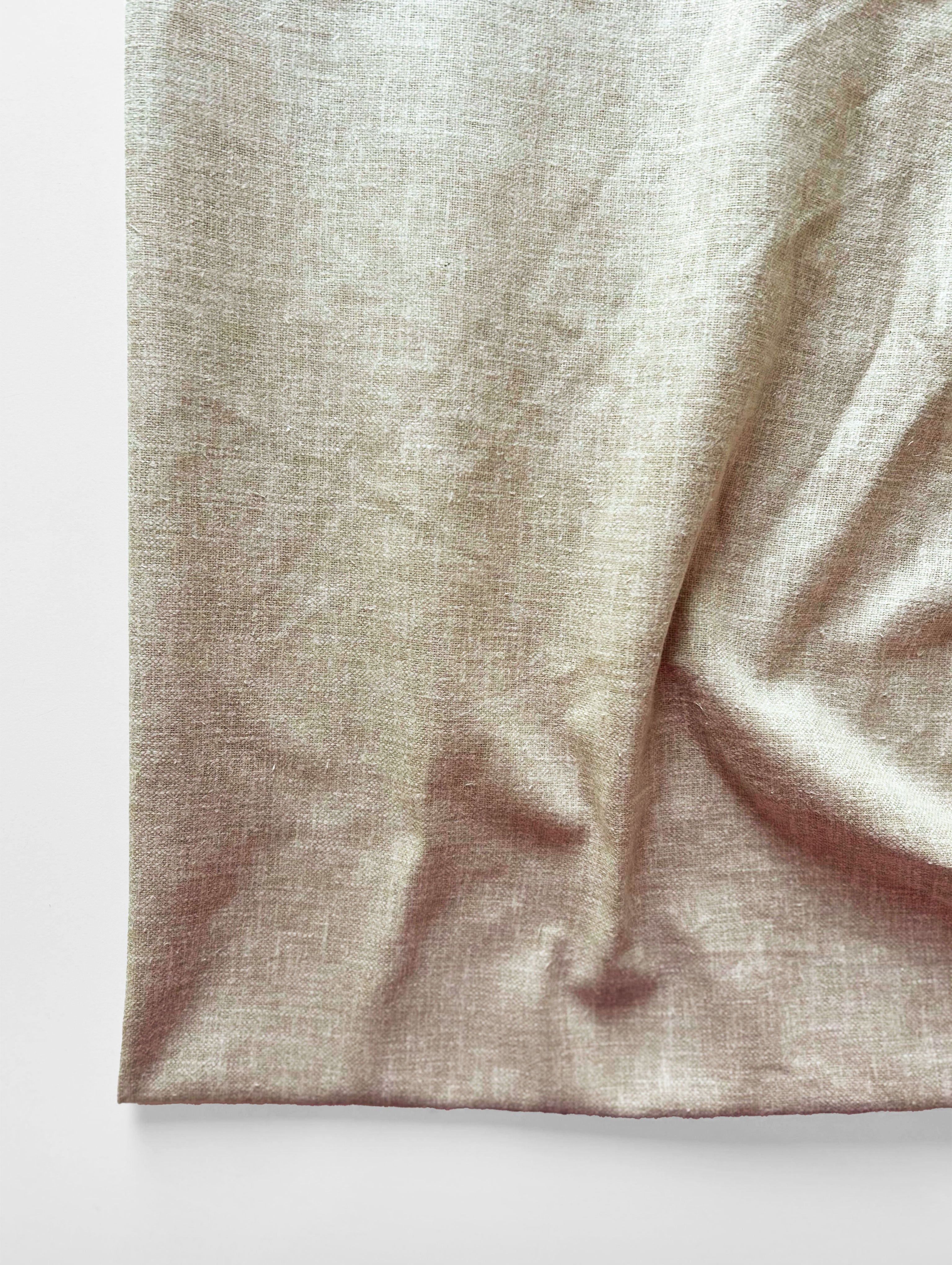 Beige Blended Cotton Yarn Dyed Fabric 58"