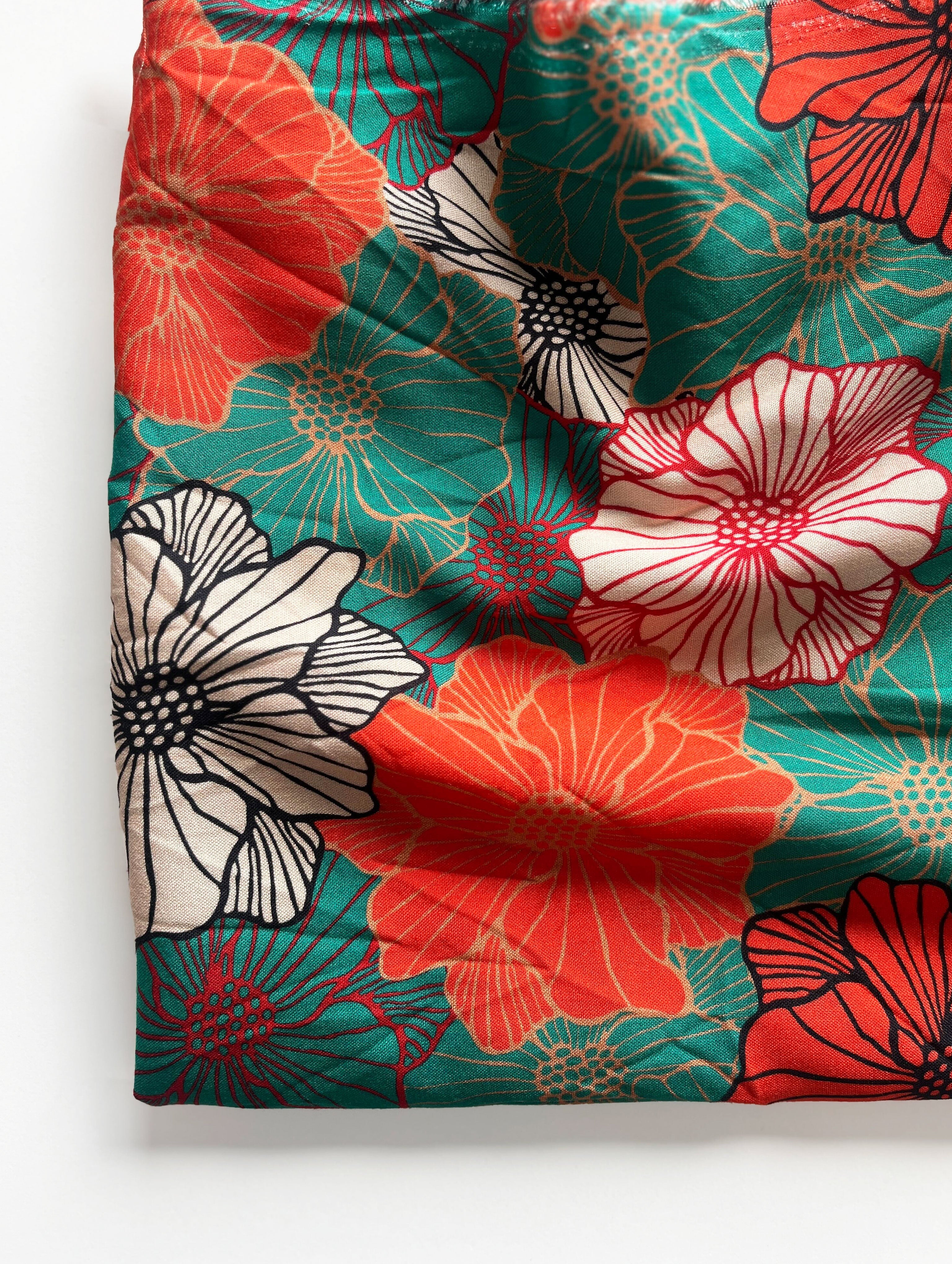 Green Floral Digital Print 30s (68 x 60) Birla Viscose Fabric 42"