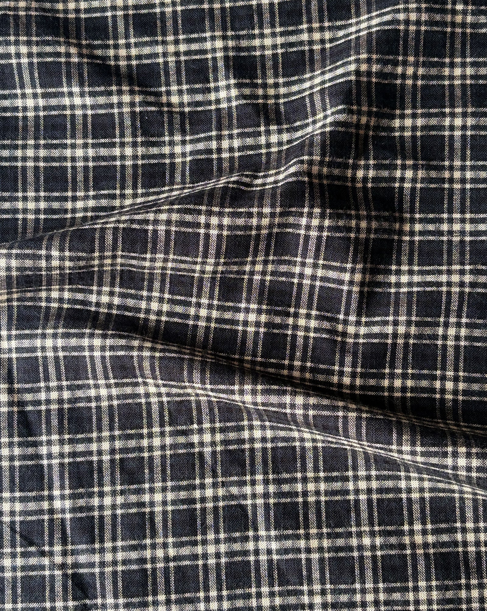 Cotton Viscose Check Dobby Single Side Brushed Fabric 56"