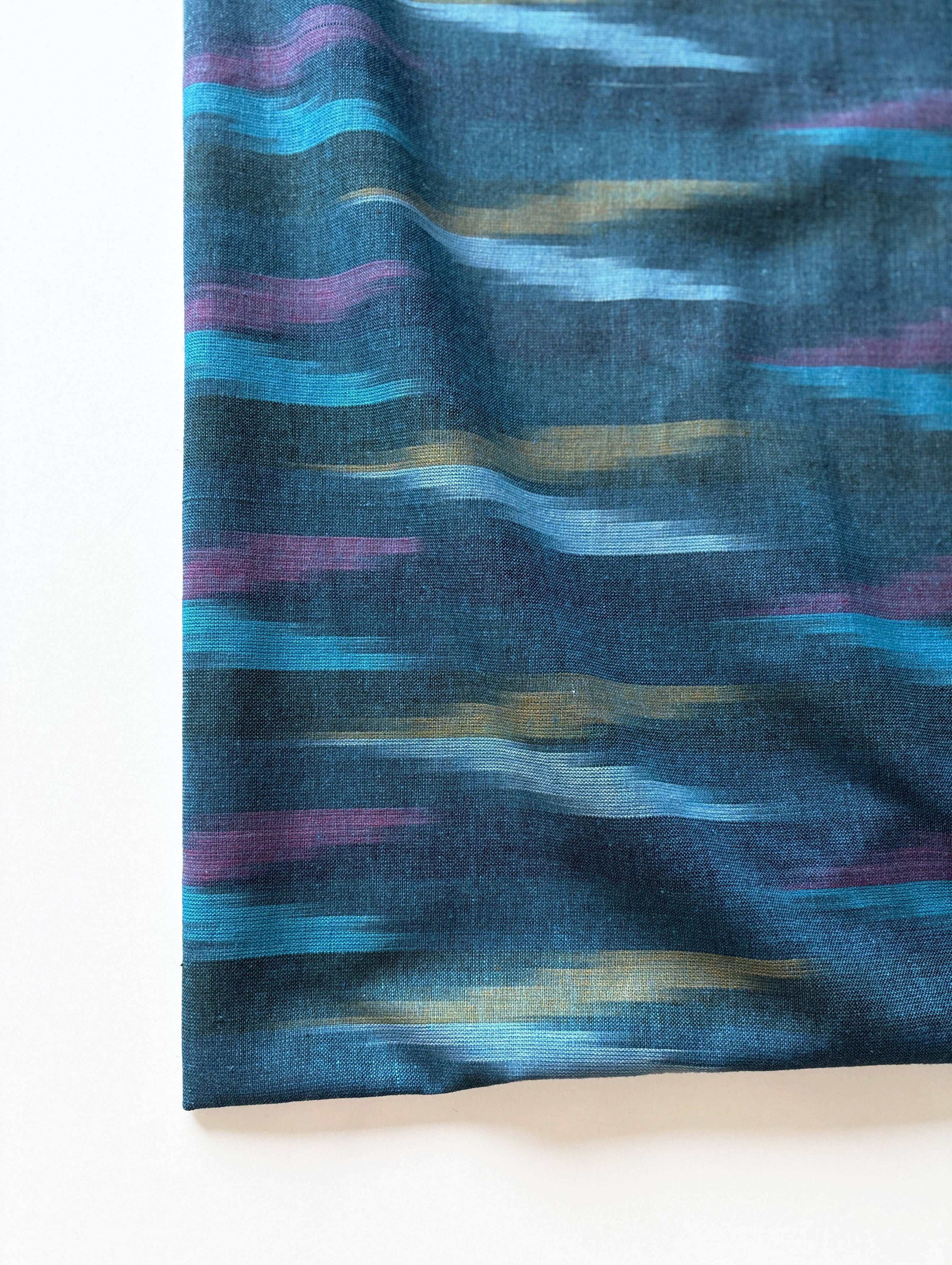 Turquoise Ikat Cotton Fabric