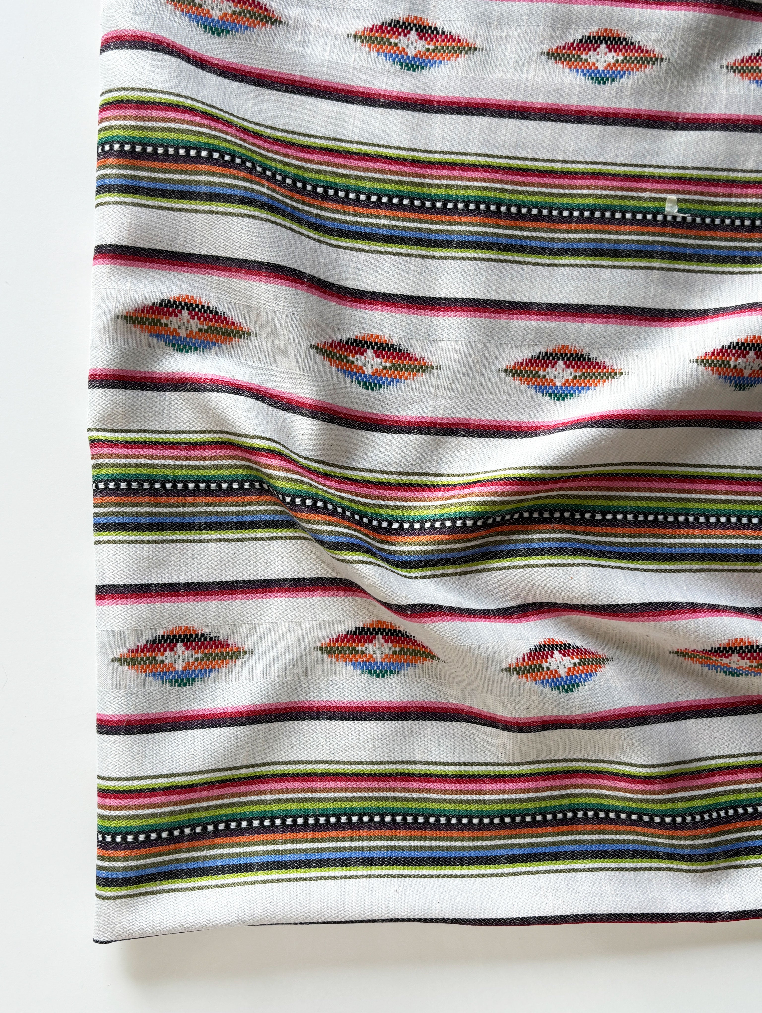 White Loom Textured Blended Viscose Jacquard Yarn Dyed Fabric 57"
