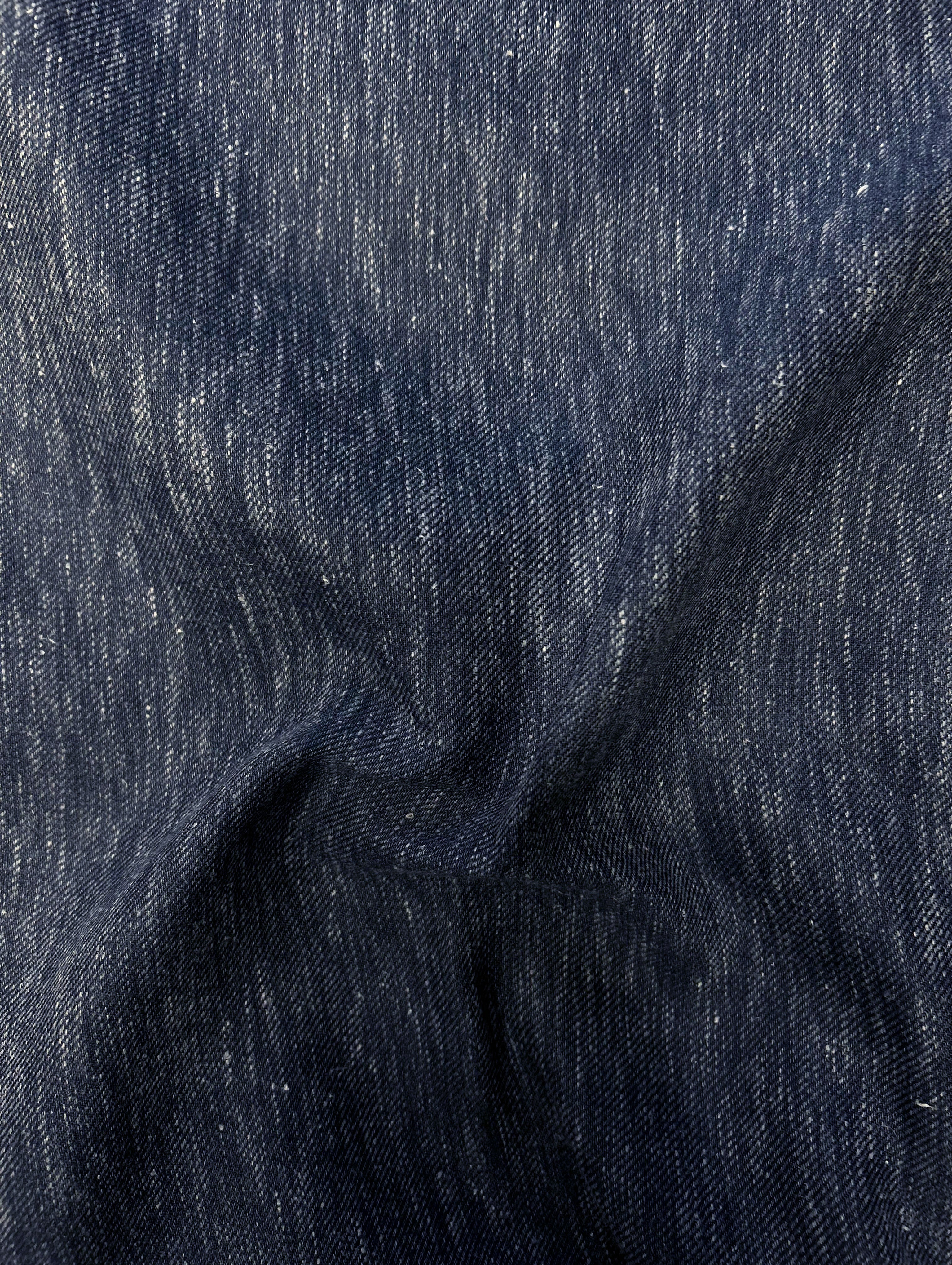 Blue Blended Cotton Slub Yarn Dyed Twill Denim Fabric 58"