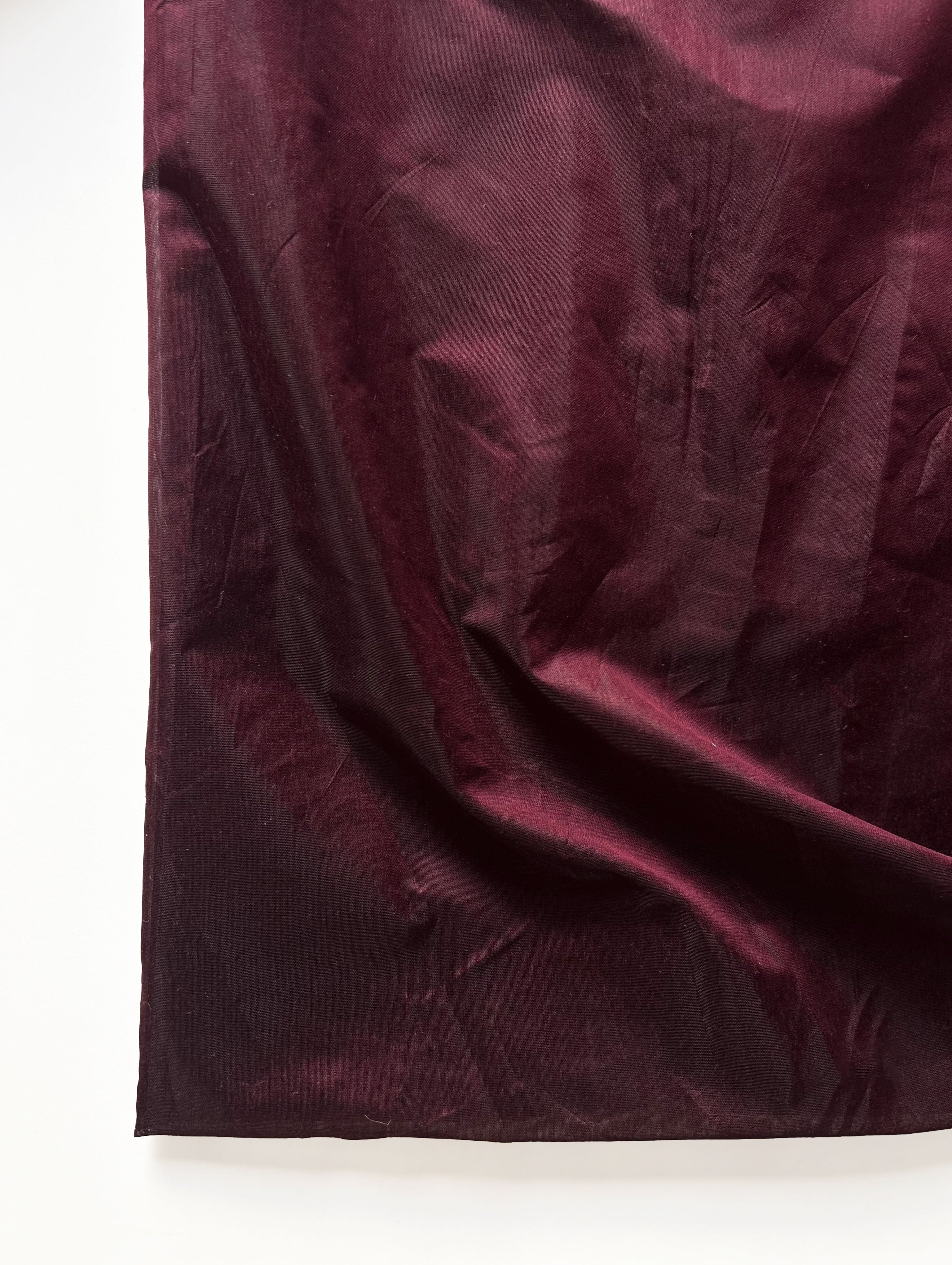 Dark Maroon Poly Viscose Mill Dyed Fabric (Modal Chanderi) - 6 kg