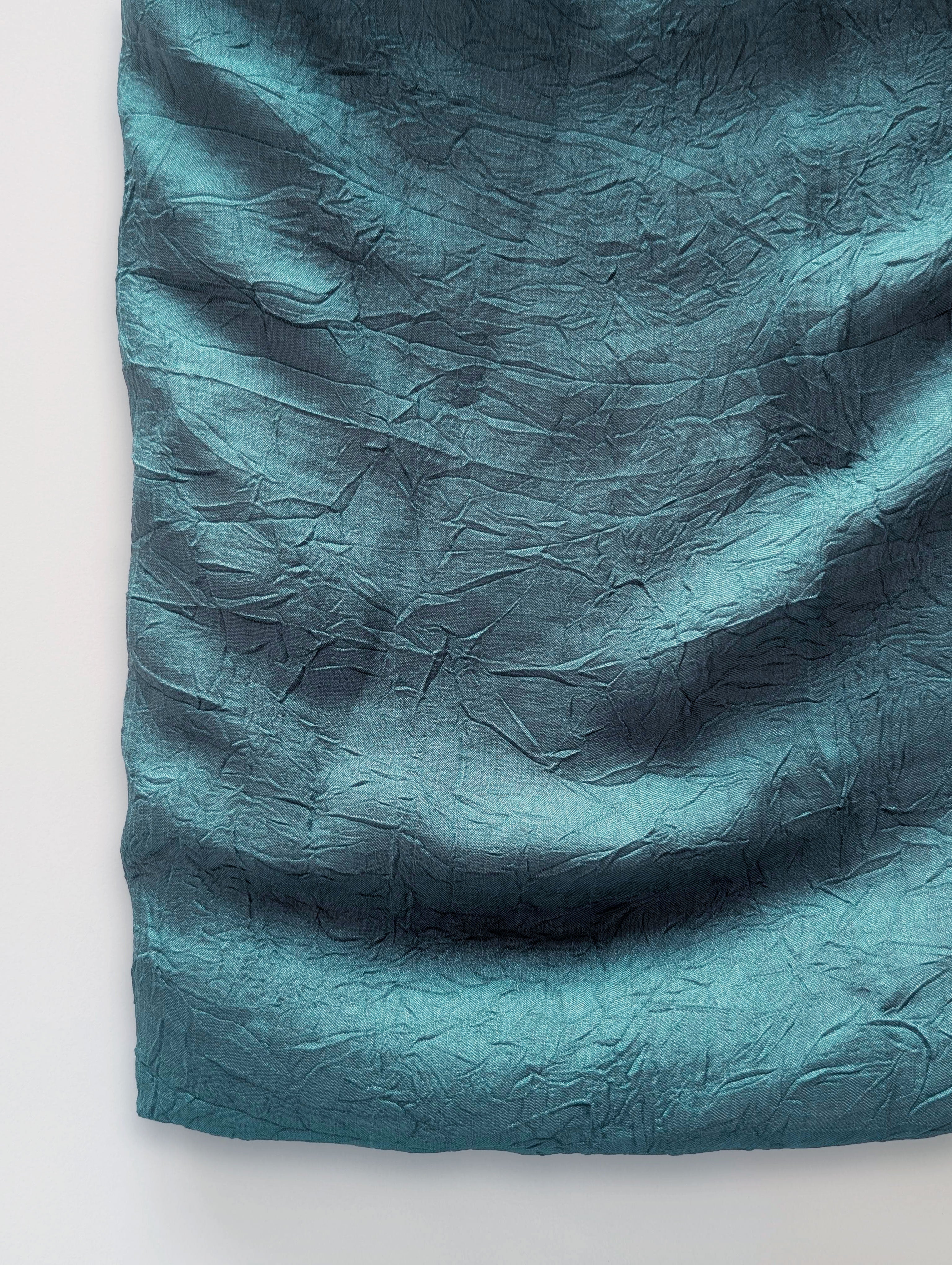 Teal Poly Crushed Mill Dyed Fabric - 9.5 kg