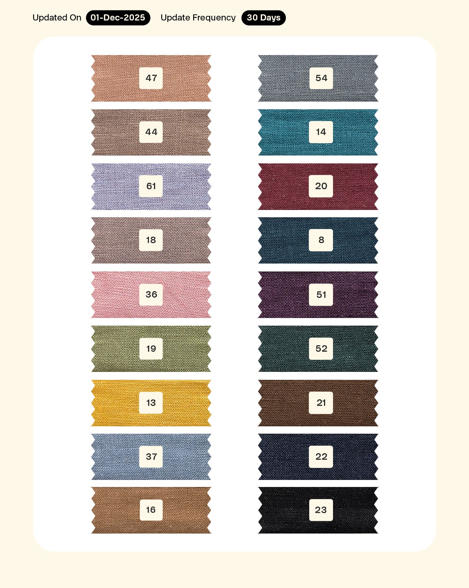 40 Lea Pure Linen Mill Dyed Fabric 58"