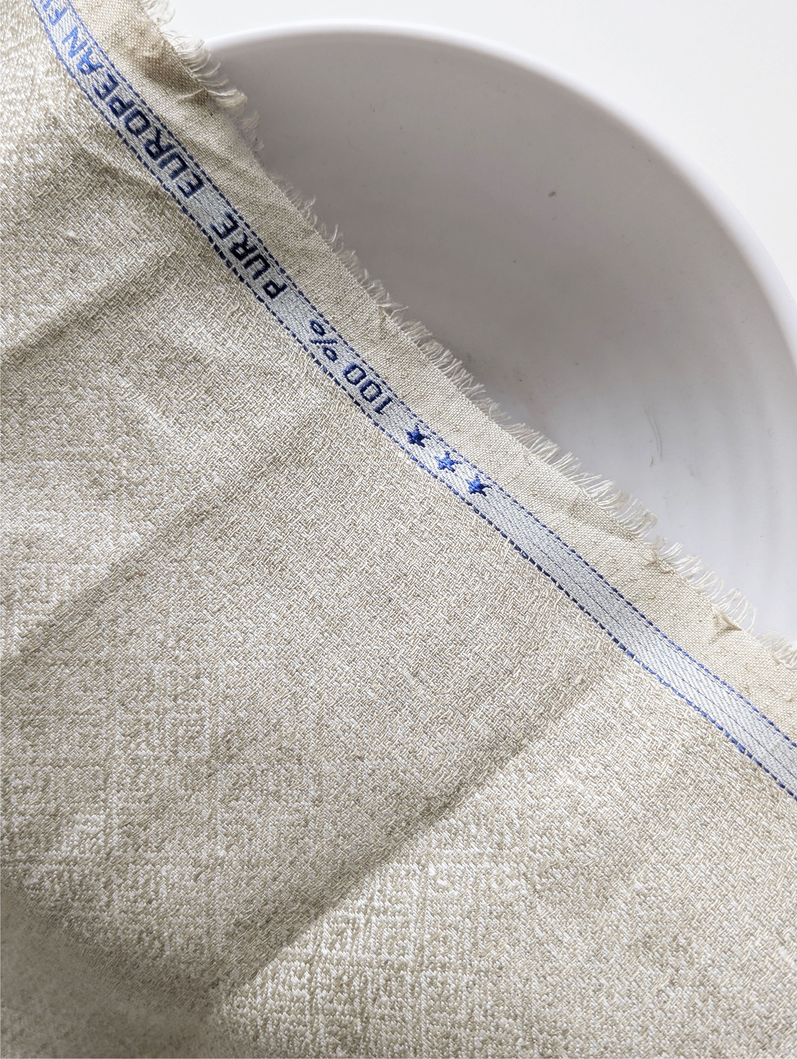 Natural 60 Lea Pure Jacquard Linen Fabric 58"