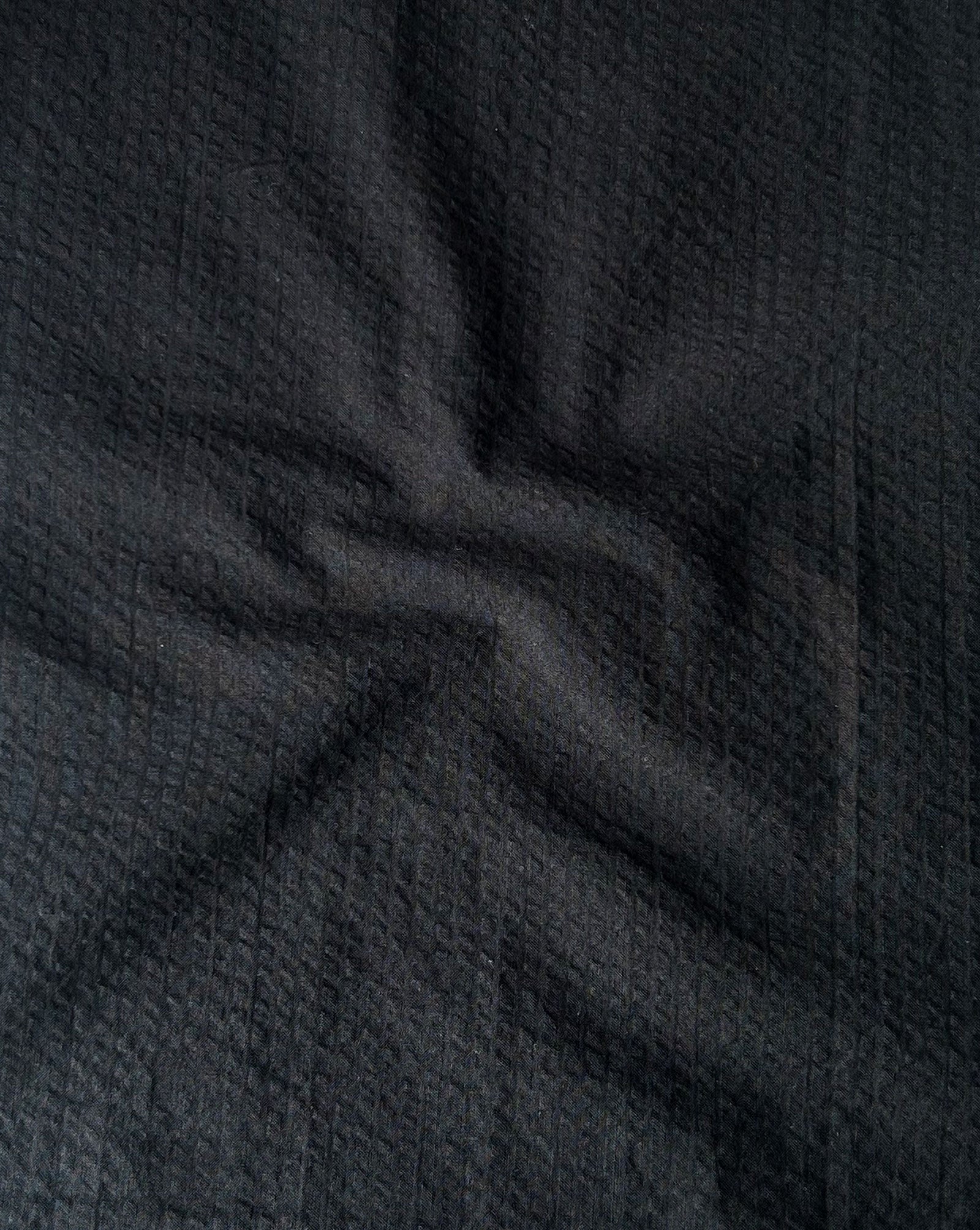 Black Stripe Yarn Dyed Seersucker Fabric 56"