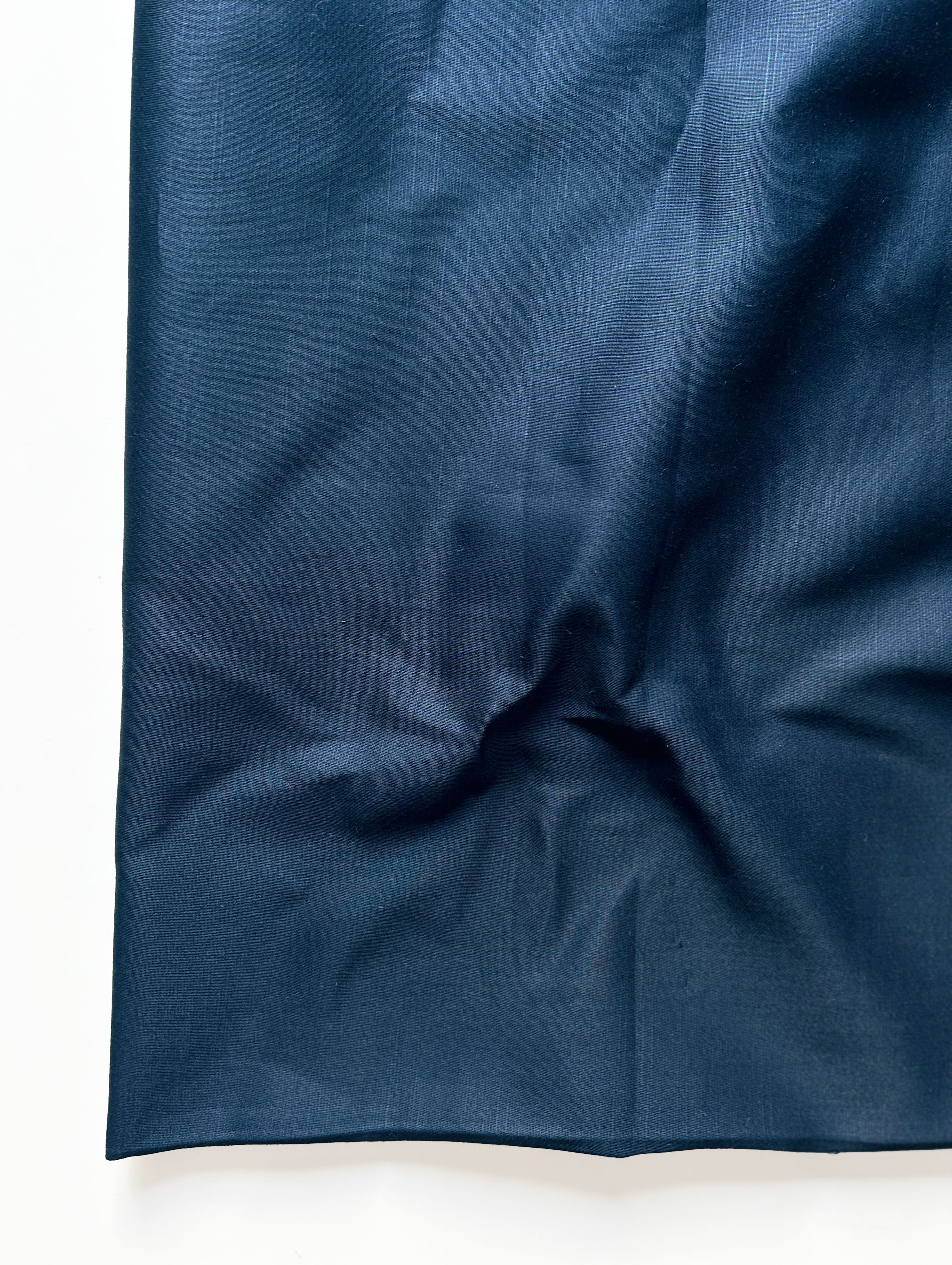 Navy Blue Cotton Slub Satin Mill Dyed Fabric 58"