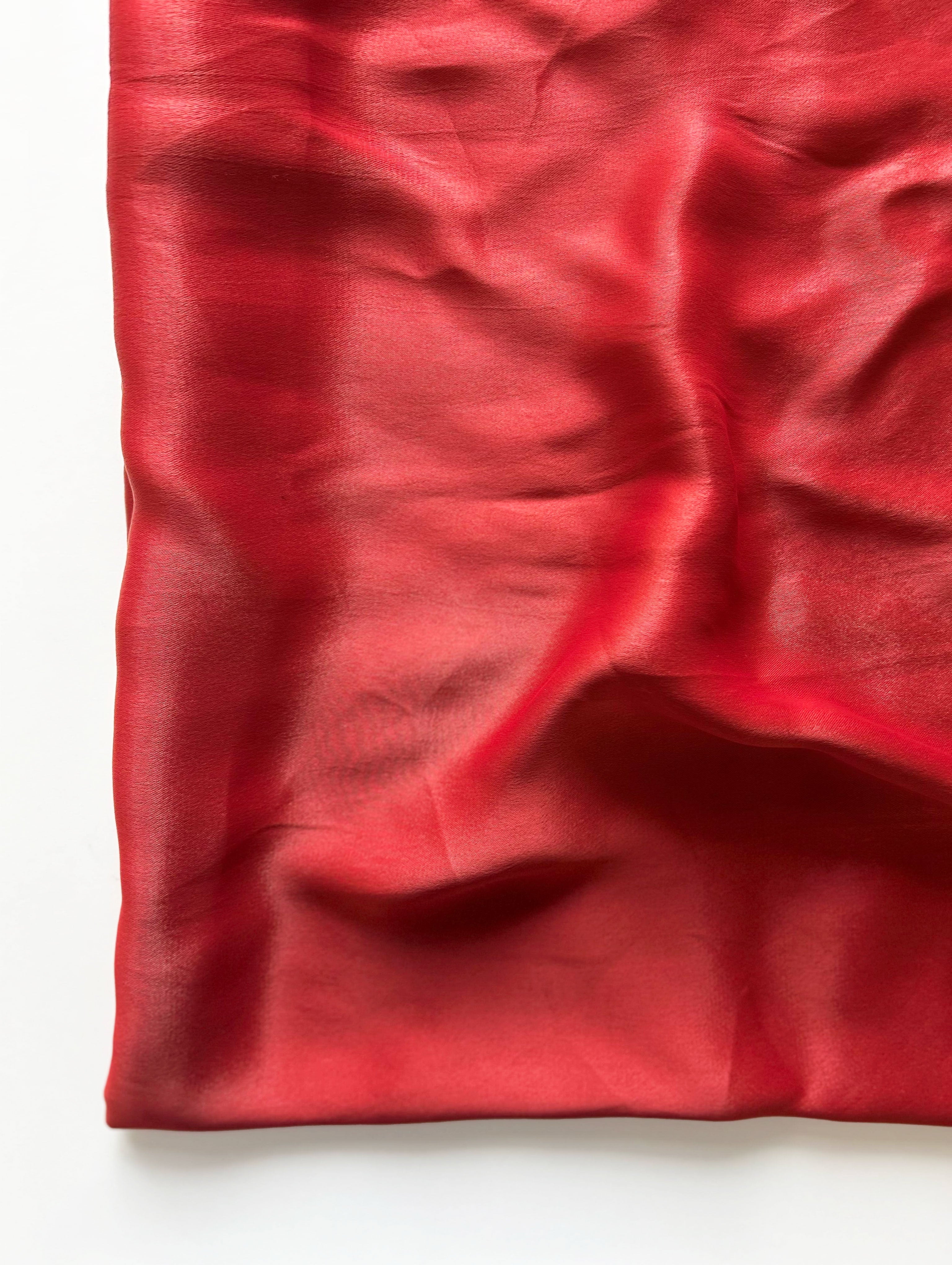 Red Dyed VFY Dull Crepe Satin Fabric 50"