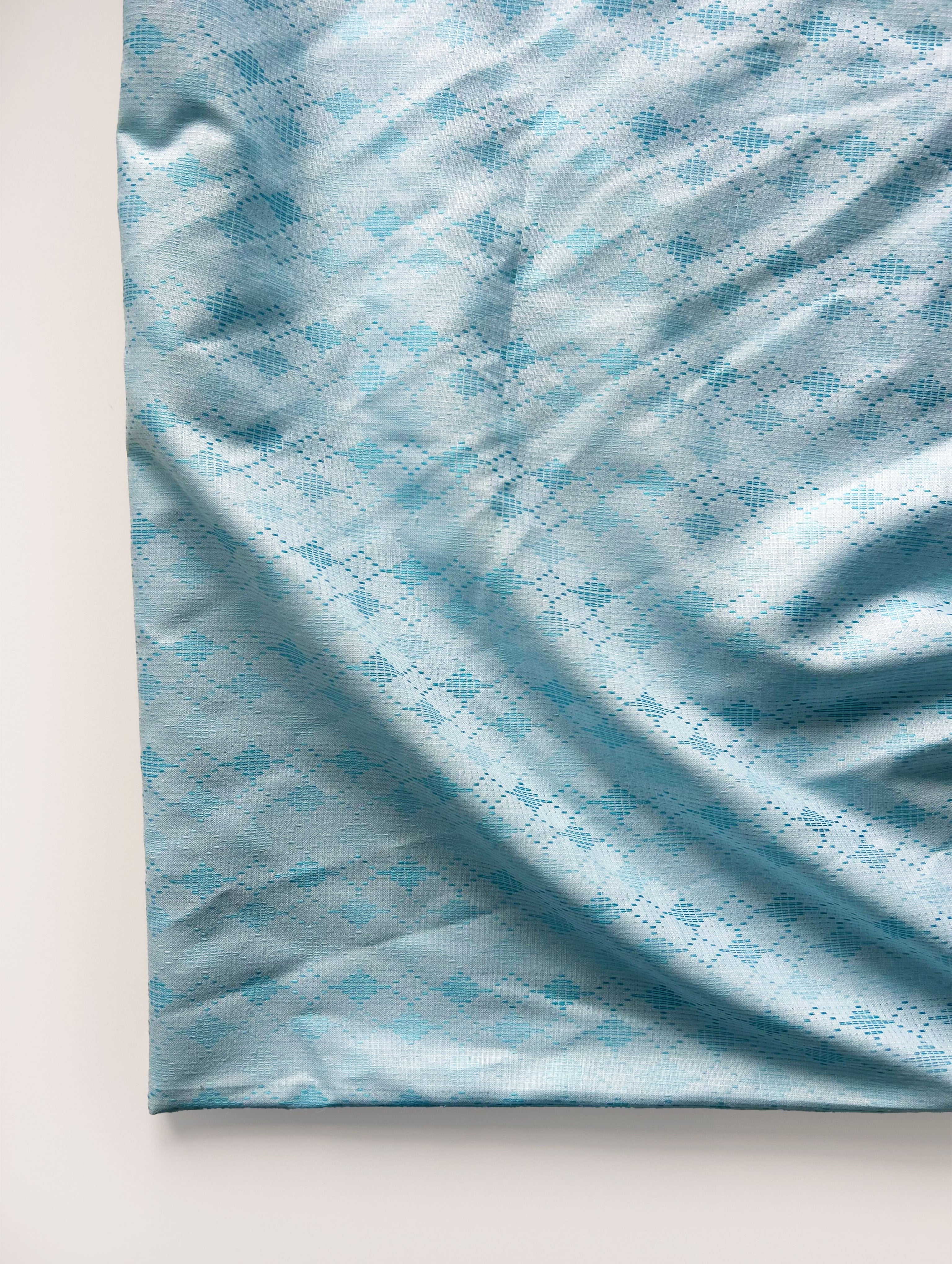 Blue Blended Cotton Dobby Mill Dyed Fabric 58"